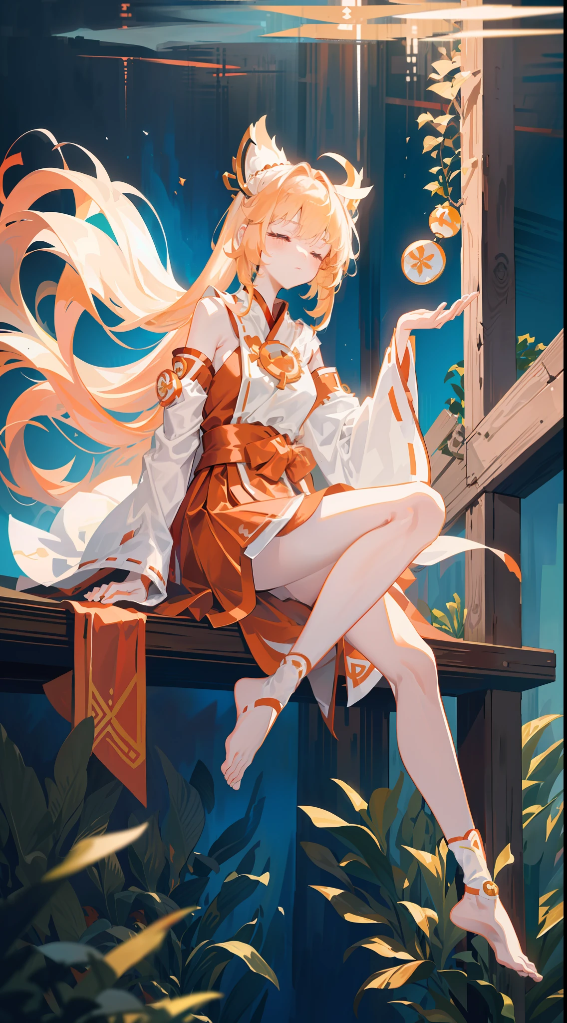 ((Masterpiece, Best Quality, Official Art, Extremely Detailed CG Unity 8k Wallpaper)), (Underwater Scene: 1.4), (Ambient Light), Illustration, Beautiful Girl, 1 Girl, Solo, (Long + Brunet), (Long Neck), (Long Body), (Fetal Position), (Relaxed, Fluttering: 1.3), Hair Floating: 1.2), (Long Miko Outfit: 1.4+ faded_red_and_white_long_miko_outfit:1.2), (close eyes:1.2),