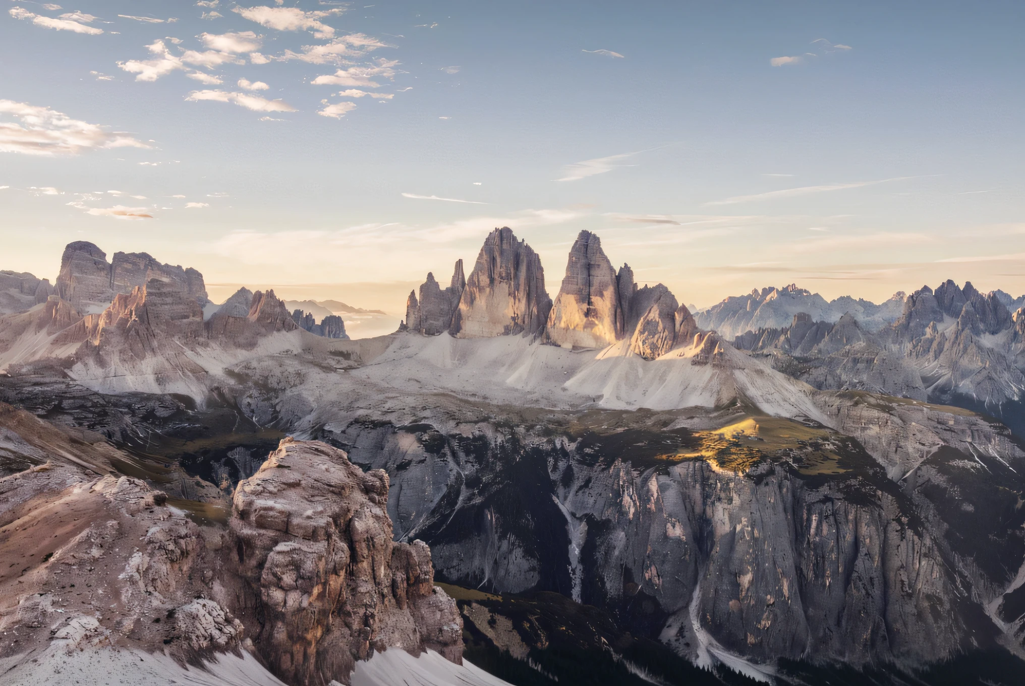 mountains with a few clouds in the sky and a person on a mountain top, dolomites, in the dolomites, dolomites in background, dolomites in the background, breathtaking mountains, high quality wallpaper, tall mountains in the horizon, mountainscape, spectacular mountains, an epic landscape, by Sebastian Spreng, an amazing landscape image, beautiful mountains