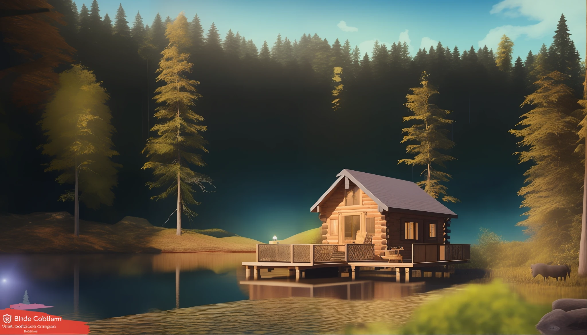 there is a small cabin on a dock in the middle of a lake, lake house, build in a forest near of a lake, cottage in the forest, house in forest, solitary cottage in the woods, the small house in the forest, cottage in the woods, house in the wood, cabin in the woods, wooden cottage, beautiful place, idyllic cottage