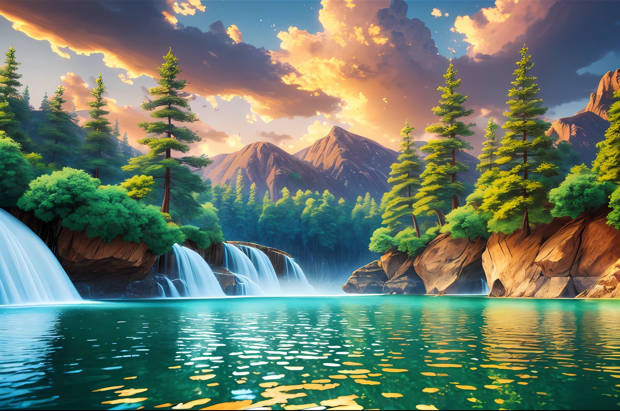 landscape, water (extremely detailed CG unity 8k wallpaper), the most beautiful artwork in the world, professional majestic oil painting, intricate, high detail, sharp focus, dramatic, photorealistic painting --auto --s2