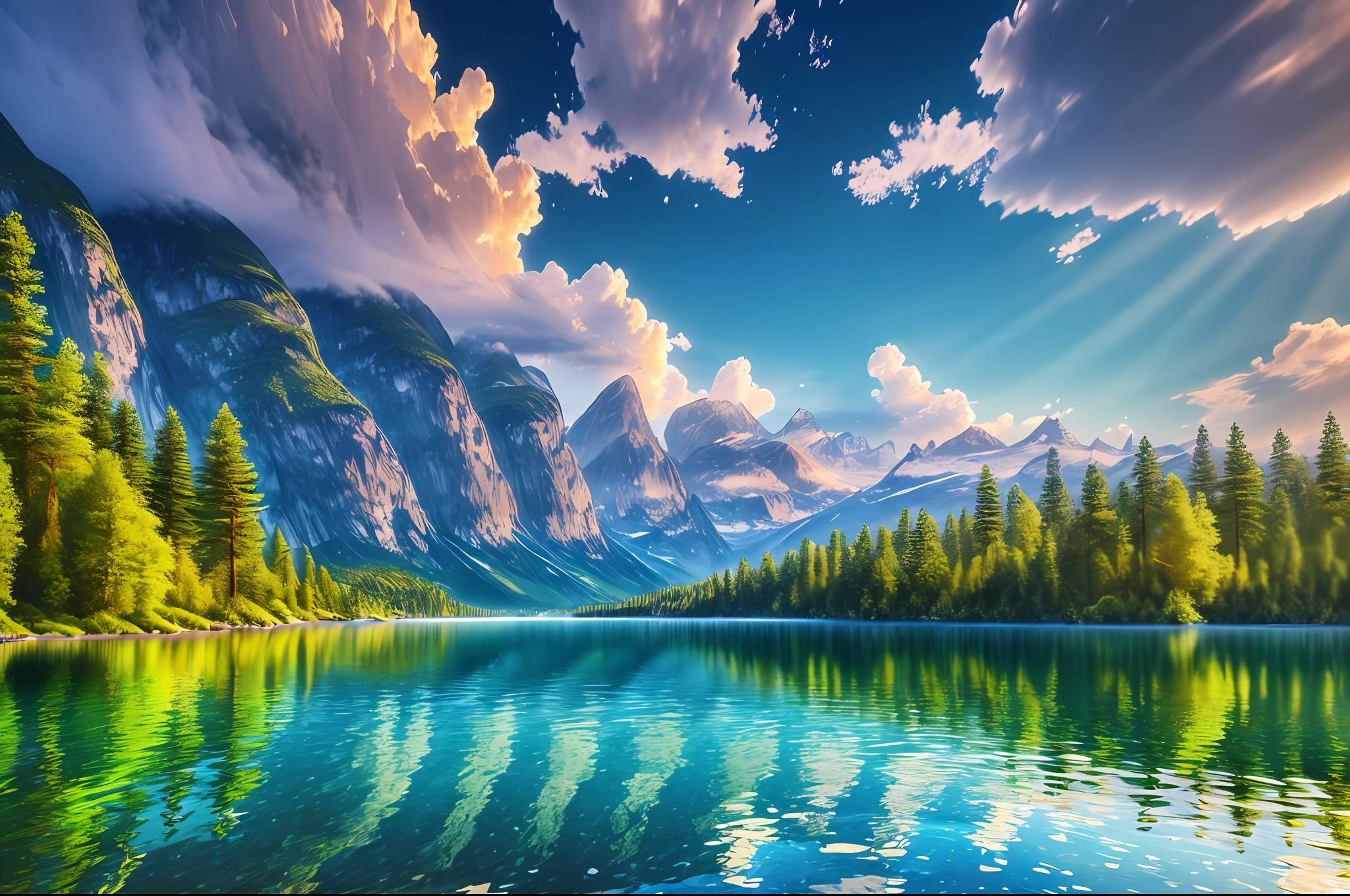 landscape, water (extremely detailed CG unity 8k wallpaper), the most beautiful artwork in the world, professional majestic oil painting, intricate, high detail, sharp focus, dramatic, photorealistic painting --auto --s2