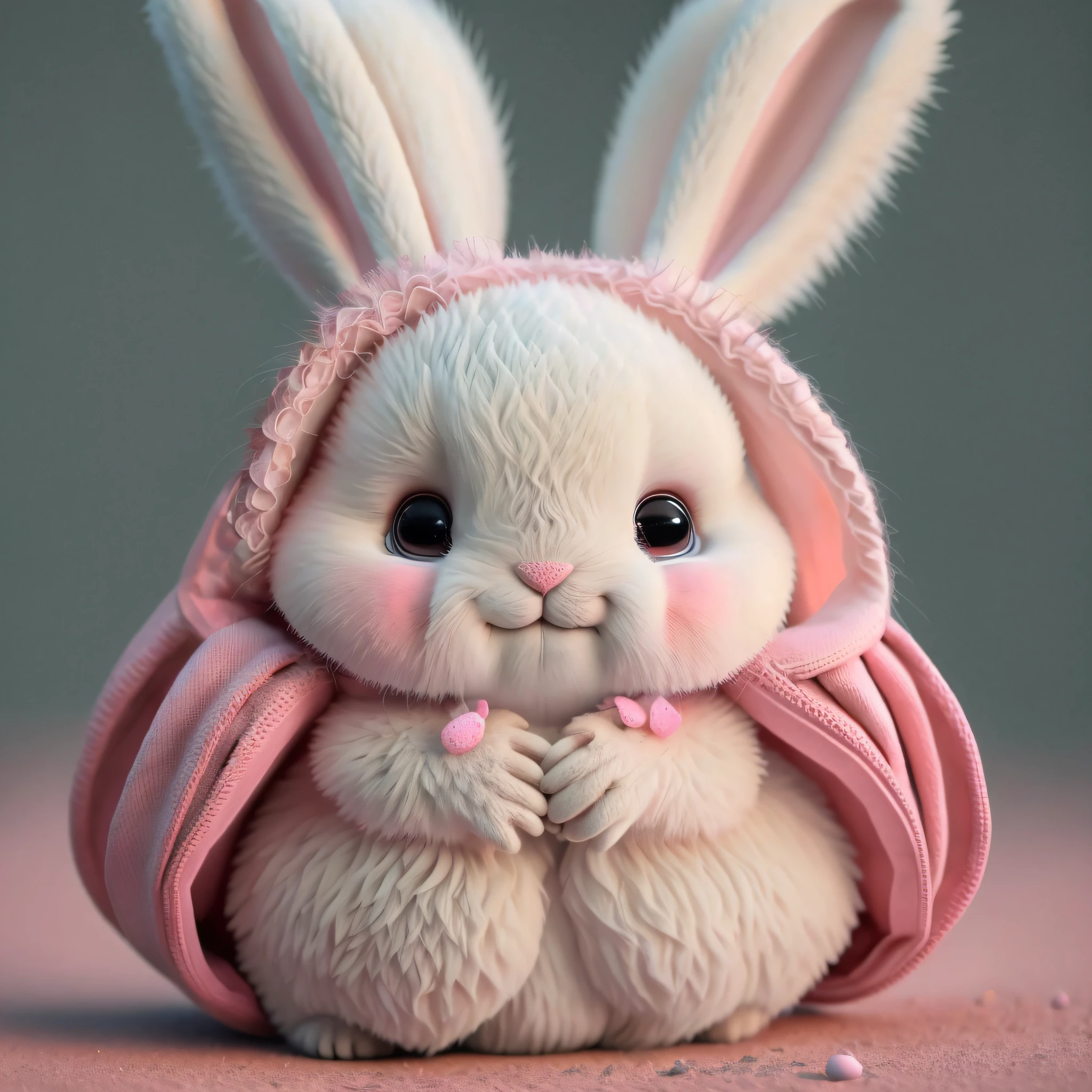 there is a rabbit that is sitting next to a pink egg, easter, cute anthropomorphic bunny, bunny, rabbit_bunny, rabbit, closeup portrait, electrixbunny, the bunny has pink fur, 2023 4k, closeup of an adorable, anthropomorphic rabbit, holding easter eggs, closeup portrait shot, half bunny, animal --auto --s2