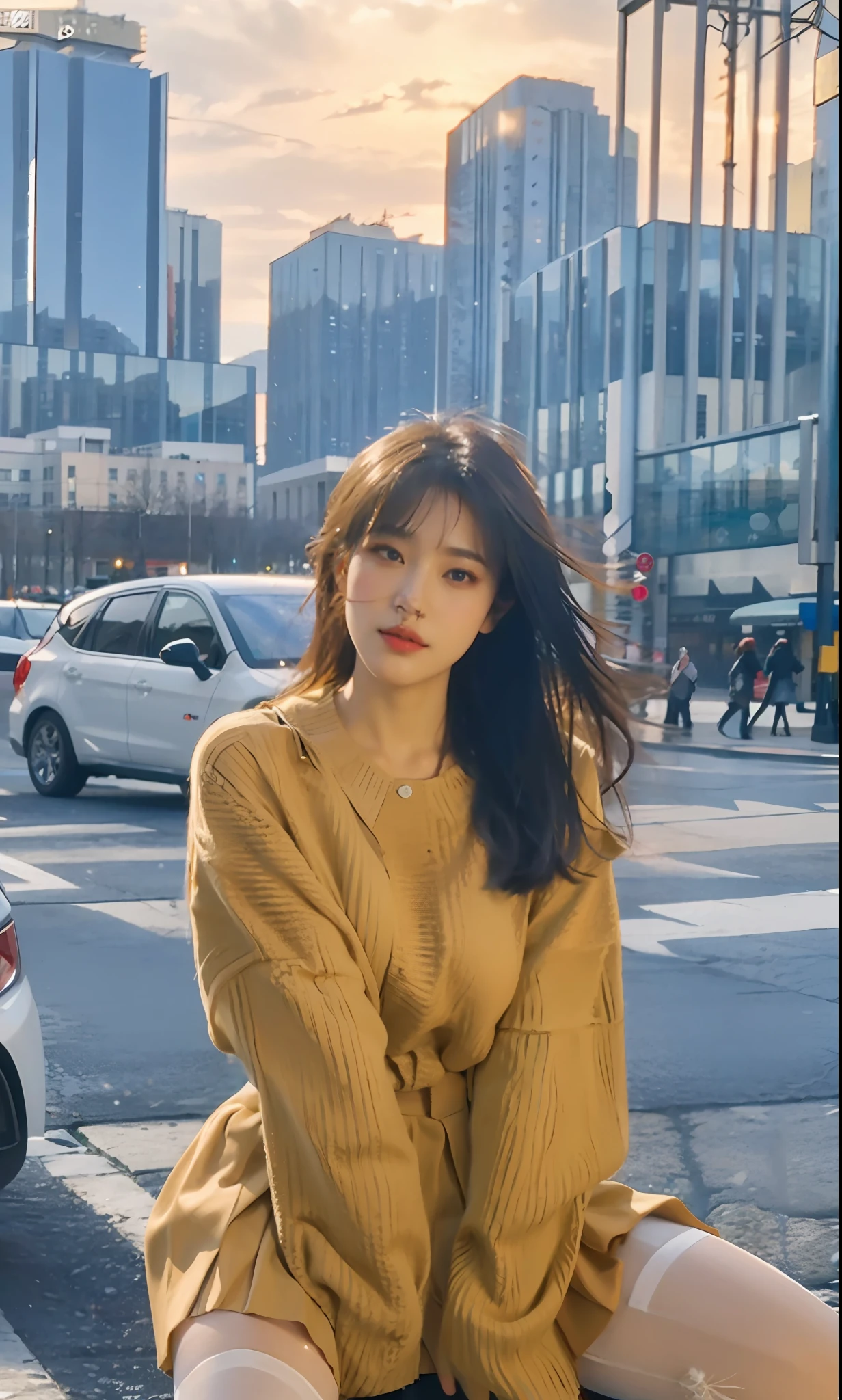 ulzzang-6500-v1.1, (raw photo:1.2), (photorealistic:1.4), beautiful detailed girl, very detailed eyes and face, beautiful detailed eyes, ridiculous, incredibly ridiculous, huge file size, super detailed, high resolution, very detailed, best quality, masterpiece, ((fashion clothing with diverse colors)), illustration, very detailed, CG, unified, 8k wallpaper, amazing, fine detail, masterpiece ,best quality, very detailed CG uniform 8k wallpaper, light on face, movie lighting, 1girl, 16 years old, long white hair, side splits, (big breasts), (no panties)), (glasses), ((dynamic pose))), ((sexy pose))), (camel toe), (half), (pantyhose)), ((black hip skirt))