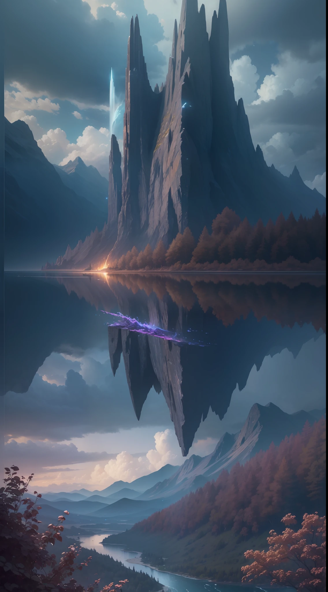 Masterpiece, best quality, high quality, extremely detailed CG unity 8k wallpaper, landscape, outdoor, sky, cloud, sky, no humans, mountain, landscape, water, tree, blue sky, waterfall, cliff, nature, lake, river , cloudy skies, award winning photography, bokeh, depth of field, HDR, bloom, chromatic aberration, photorealism, very detailed, trending on artstation, trending on CGsociety, intricate, high detail, dramatic, midjourney art