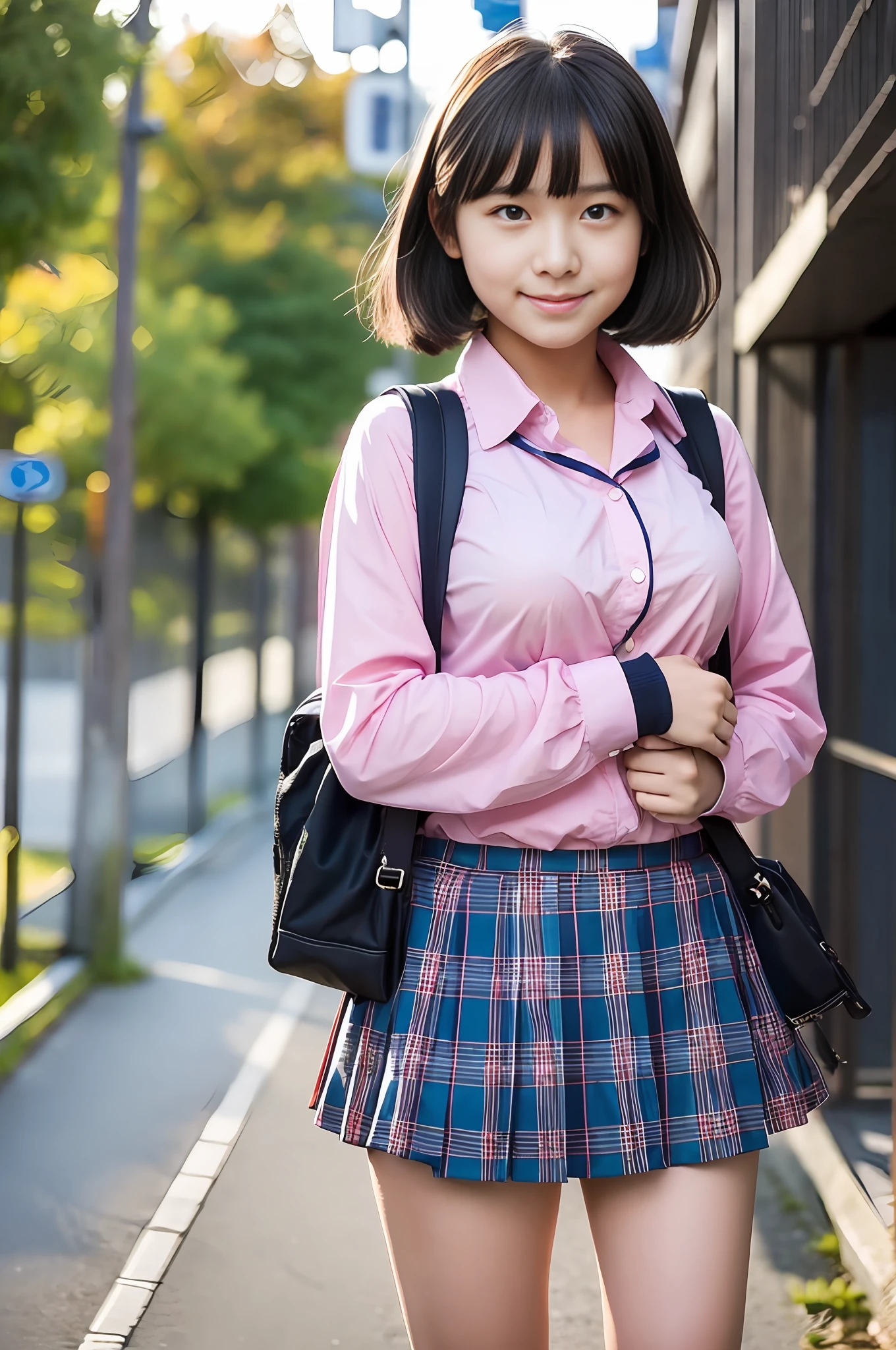 Japan Beautiful Girl Sexy Big Tits Carrying a Red School Bag --auto --s2