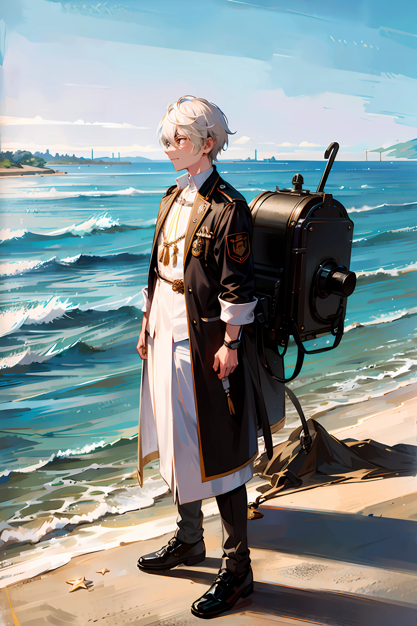 Brave admiral with a soccer ball
