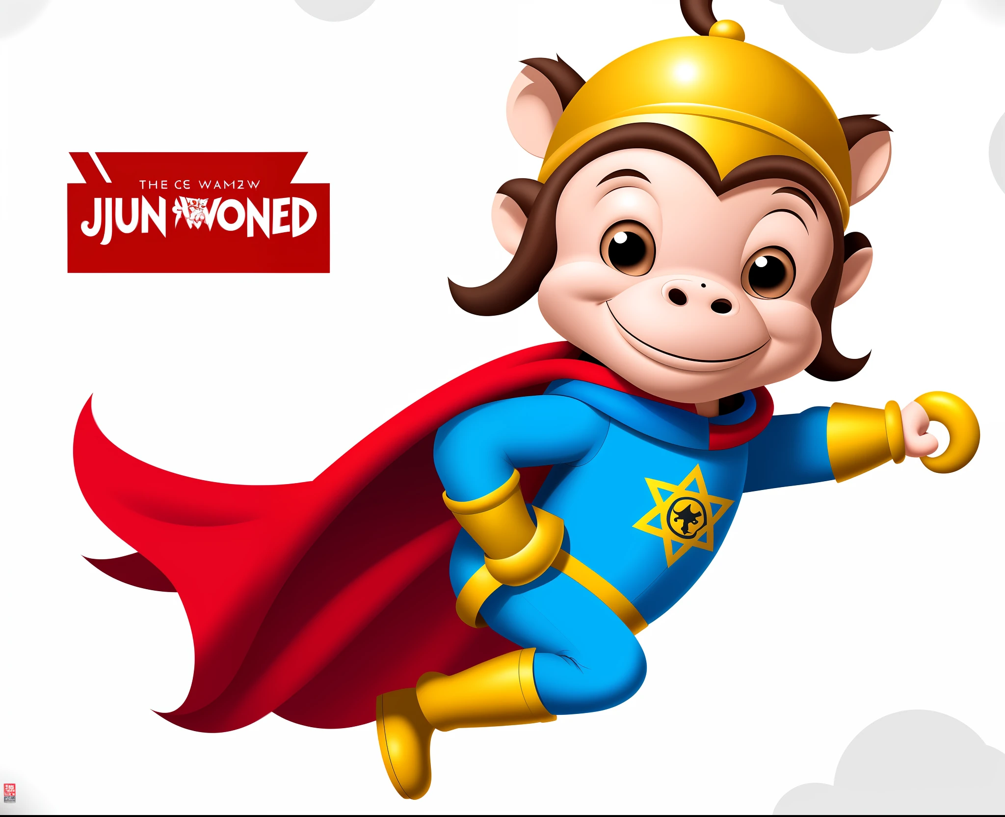 Close-up of cartoon monkey, cape flying in the air, anthropomorphic warrior monkey, inspired by JoWOnder, a hybrid of pig and New York cop, inspired by Park Hua, inspired by Ni Duan, hand drawn cartoon art style, super, wanda, comic cover, comic character design, epic comic book style, high quality character design --auto --s2