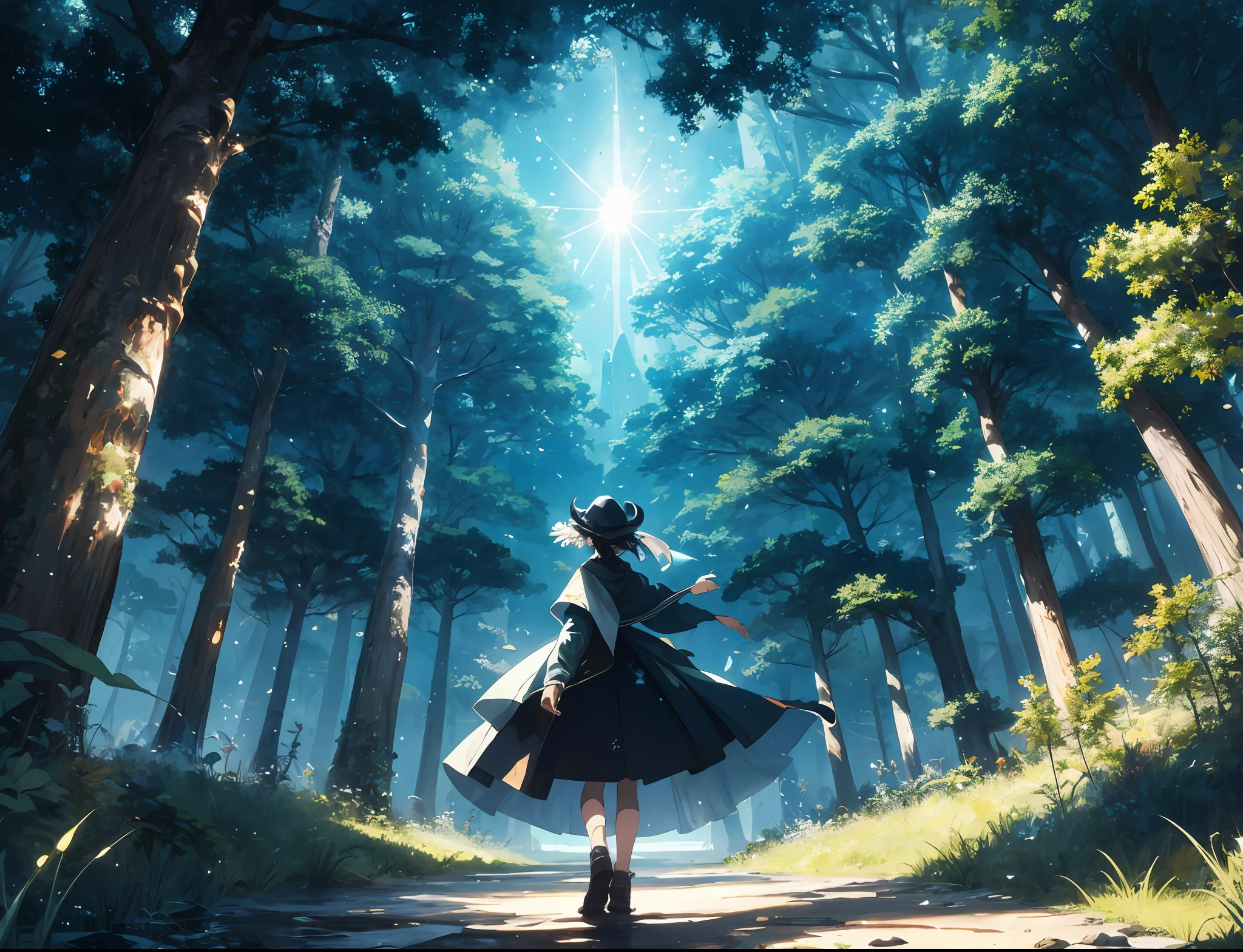 Ridious, high resolution, super detailed, (unattended: 1.3), BREAK, create images using prism effects, night, moonlight, light refract and create colorful, kaleidoscopic looks. BREAK , designed with a fisheye effect to capture a wide field of view with a unique curved viewing angle. BREAK, capture the beauty of forest paths, towering trees, mottled moonlight, tranquil nature. BREAK depicts a world to convey depth, emotion and compelling visual impact.