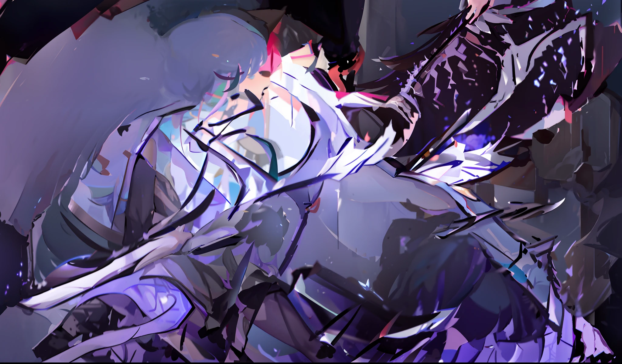 a woman in a black dress holding a sword in front of a purple background, ayaka genshin impact, keqing from genshin impact, ayaka game genshin impact, genshin impact character, zhongli from genshin impact, genshin impact, genshin impact style, video game genshin impact, genshin, from arknights, ethereal anime