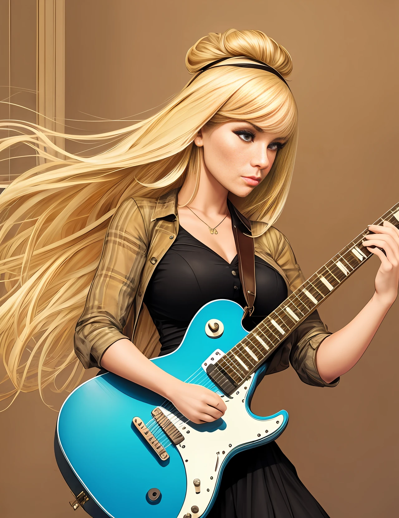 🎯 blonde woman guitar --auto --s2