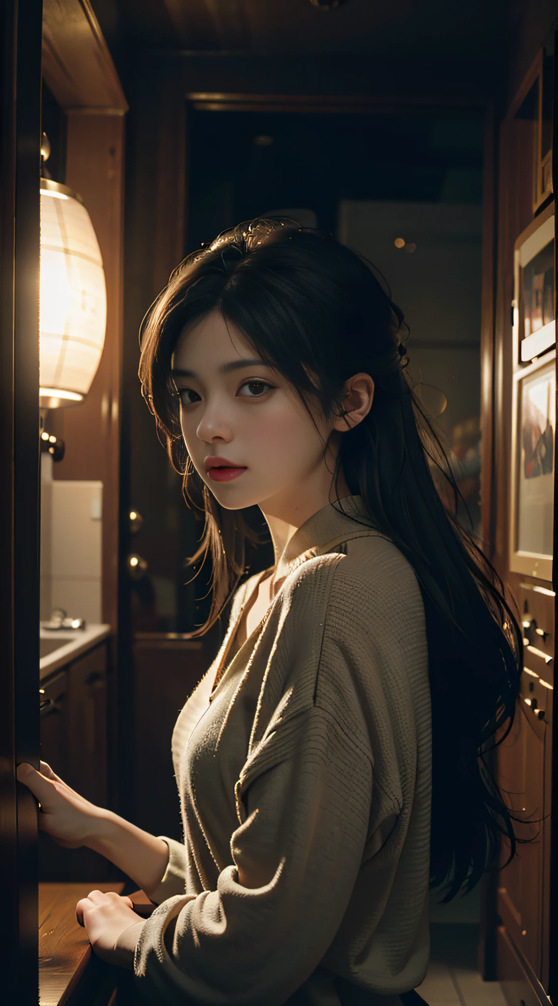 Best Quality, Masterpiece, Ultra High Resolution, (Realisticity: 1.4), Original Photo, 1Girl, Cinematic Lighting