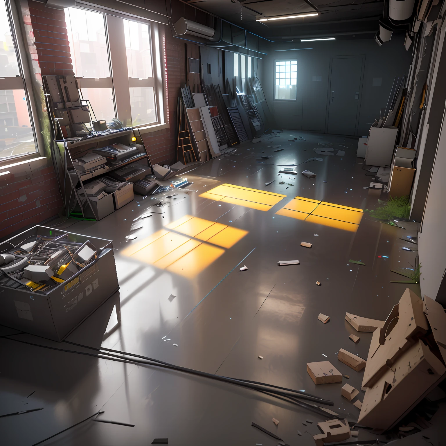 A flashlight product, the best quality. The studio background also has (simplicity), technology, (glow), particle effects). , isometric 3D, Octane rendering, ray tracing, ultra-detailed