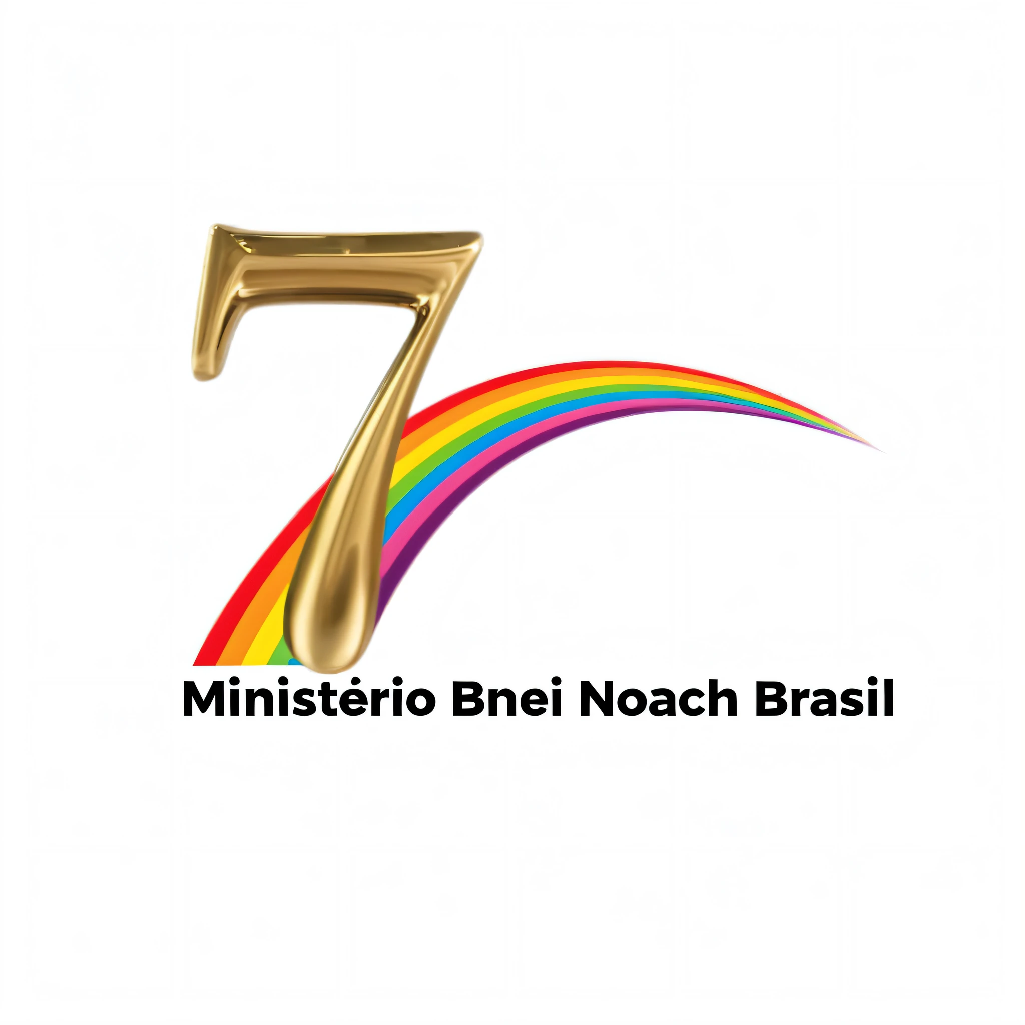 a close up of a number 7 with a rainbow in the background, brasil, logo, logo, niea 7, n7, n 7, okuda, brazil, 8 h, 1997 ), president of brazil, 7, são paulo, logo has”, minagho, g 7 summit, ( ( ( rainbow ) ) ), n 2, pride month