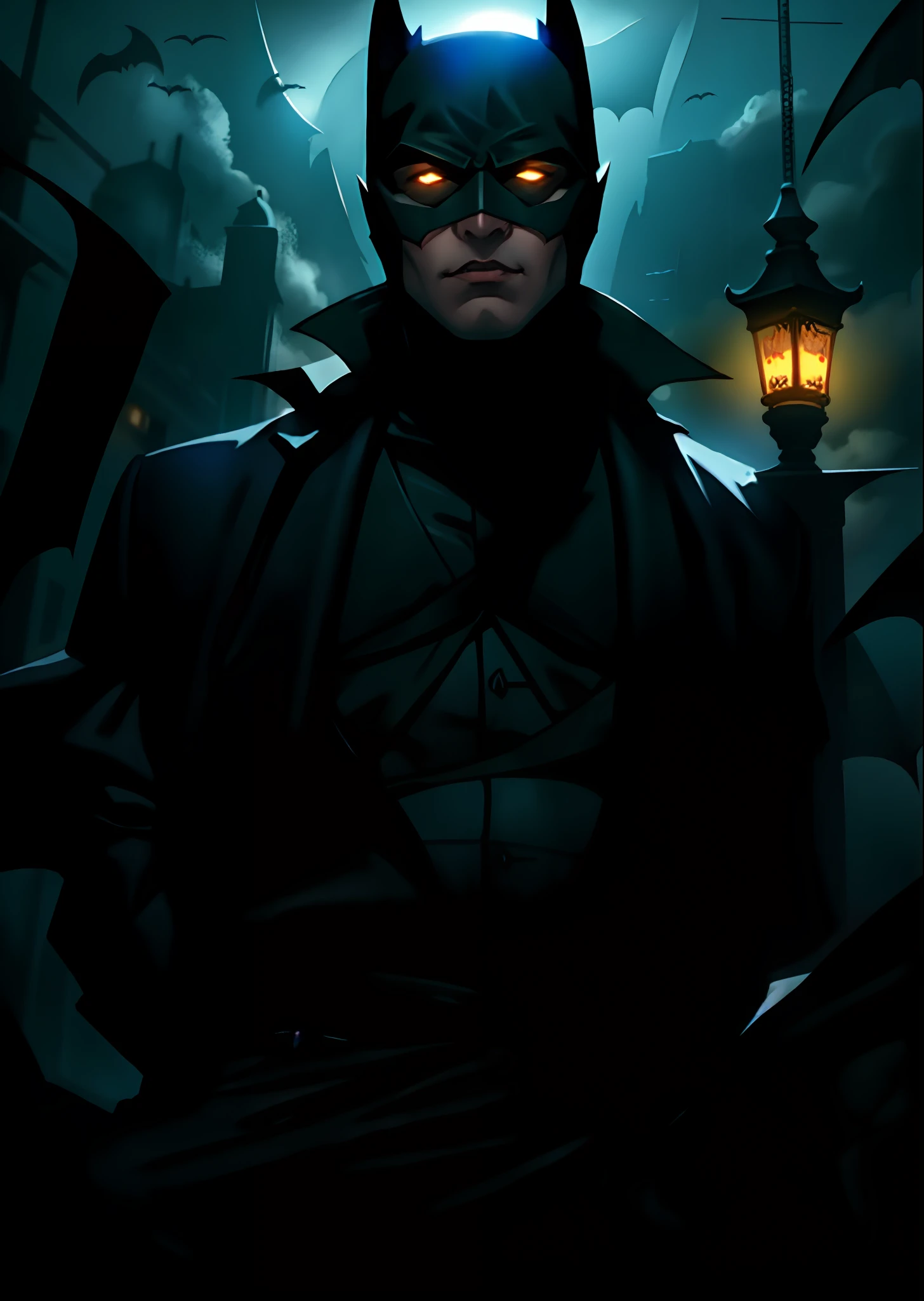 Batman who is part vampire, part bounty hunter and part pirate. (HD) (4k) ((Good lighting))