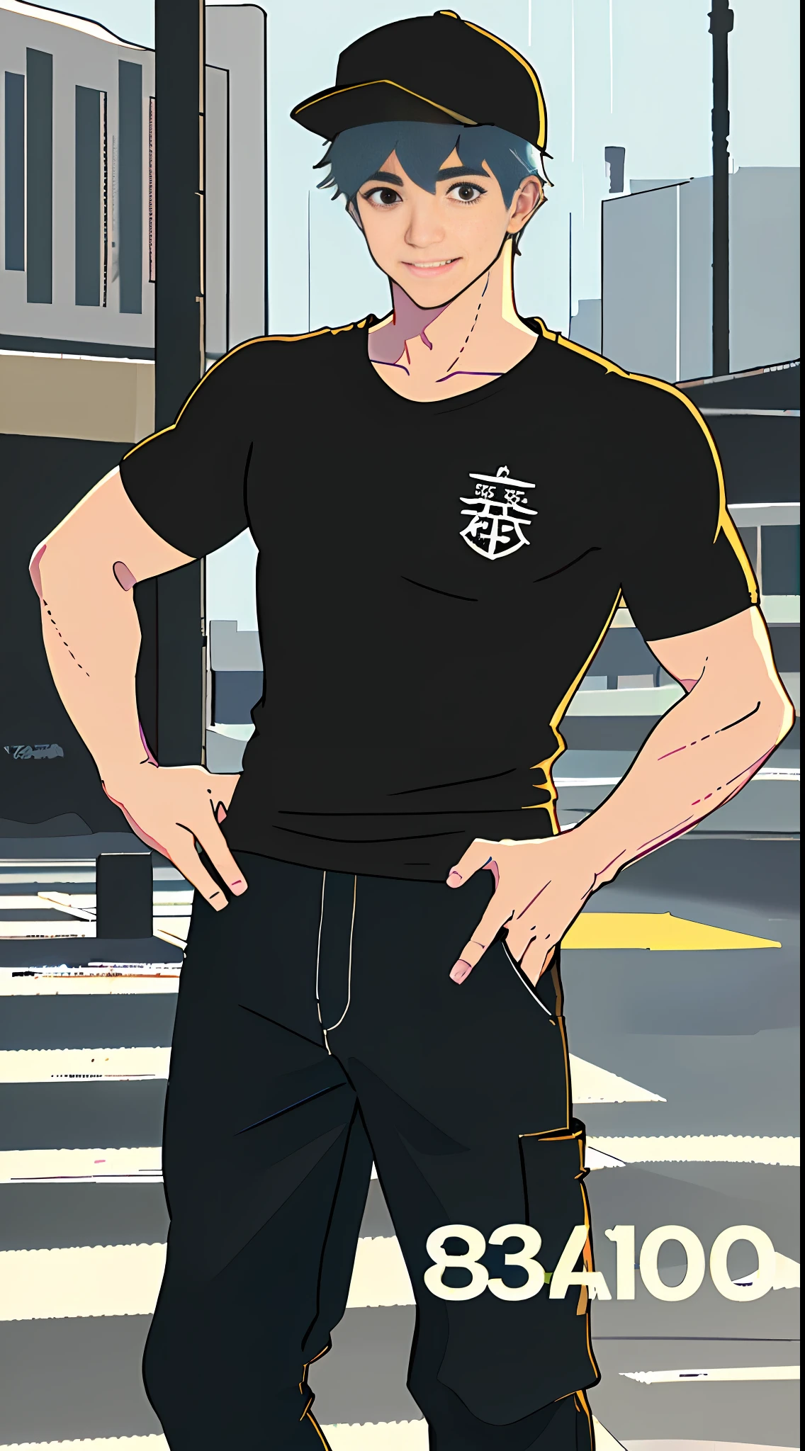 super resolution,
(Realistic: 1.3),
(1 robust boy), working boy,
Young face, (upright smile),
(Handsome) boy,
Baseball caps,
(black T-shirt), (loose cargo pants),
gravure
Rain City Street