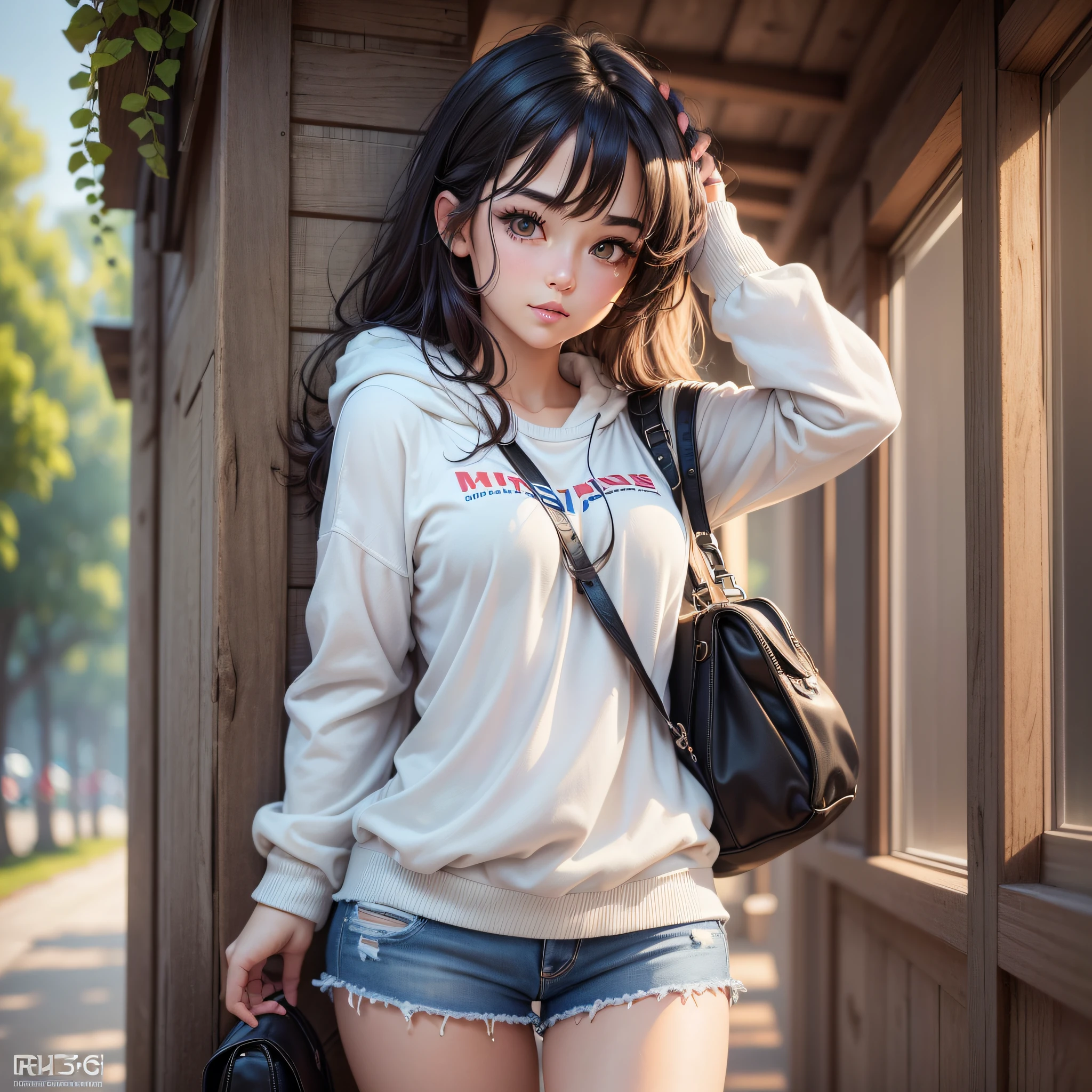 ((8k, RAW photo, highest quality, masterpiece), high detail RAW color photo professional close-up photo, (realism, photo realism: 1. 37), (highest quality), (best shadow), (best illustration), super high resolution, highly detailed CG unified 8K wallpaper, physically based rendering, cinematic lighting), (aegyo sal:1), (full body)), beautiful details eyes, small breasts, (eyelashes: 1.1), a girl standing, outdoor, casual wear. --auto --s2