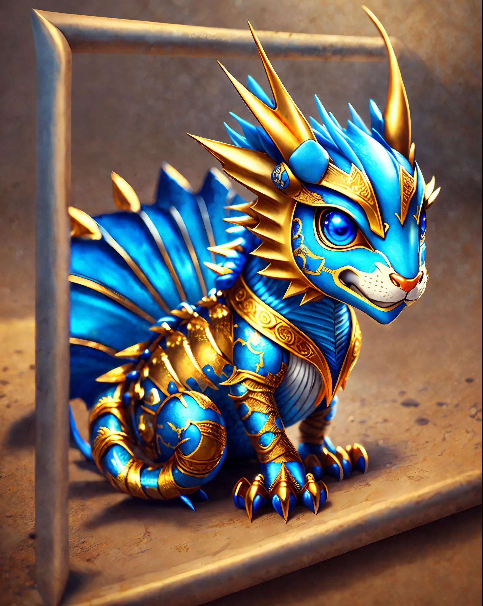Little golden dragon with blue eyes --auto --s2