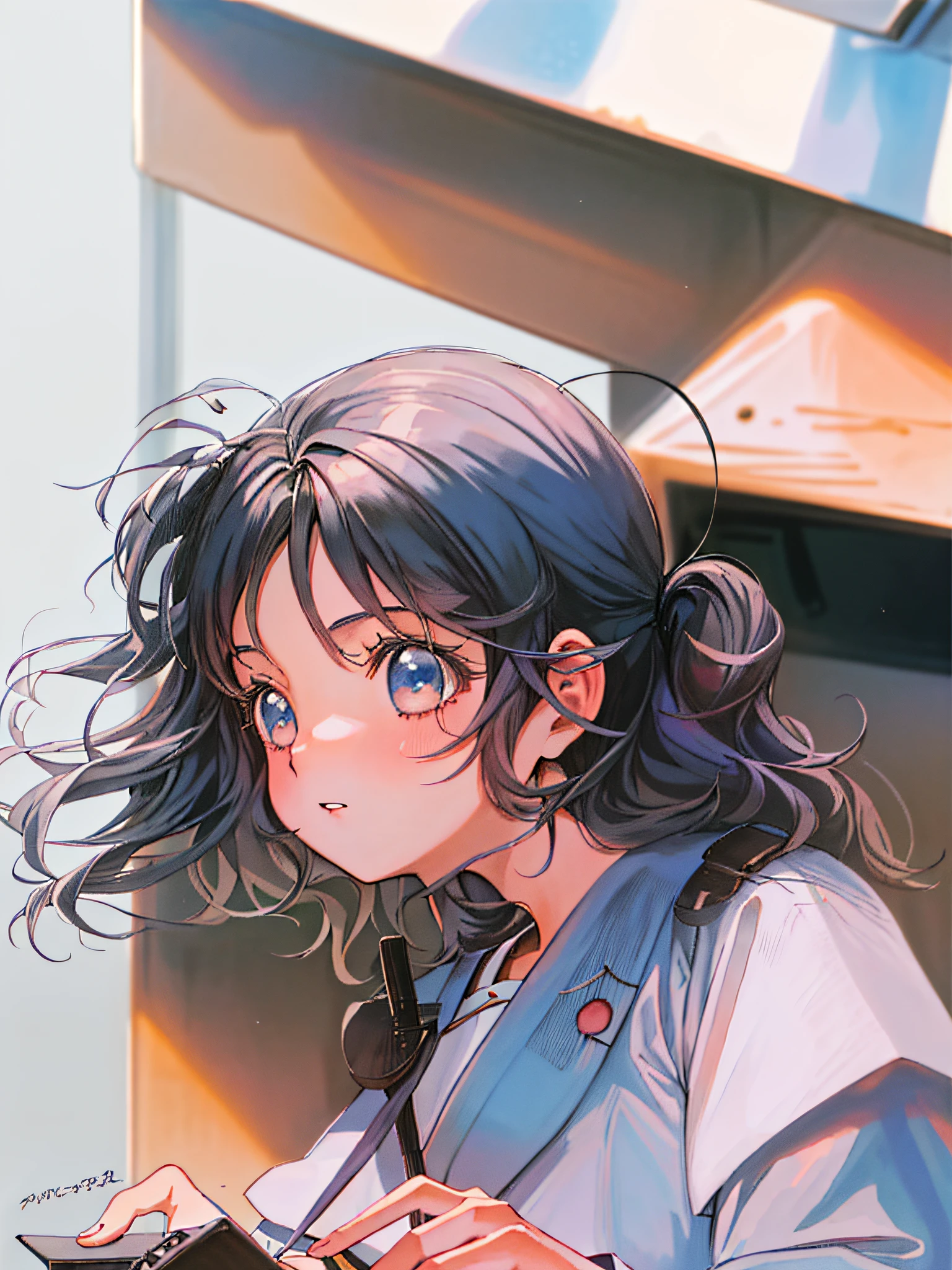 a close up of a drawing of a girl with a cell phone, 1990 manga panel, manga 1990, manga 1 9 9 0, inspired by Naoko Takeuchi, 1980 manga, inspired by Matsumura Goshun, manga 1980, inspired by Tsubasa Nakai, seinen manga portrait
