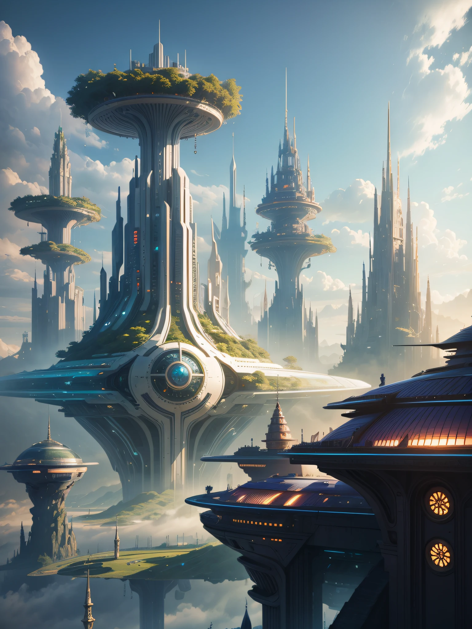 futuristic city, fantasy, 25th century, England