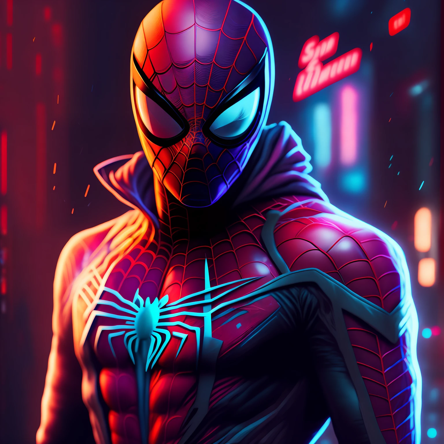 Spider man,Cyberpunk,8k.