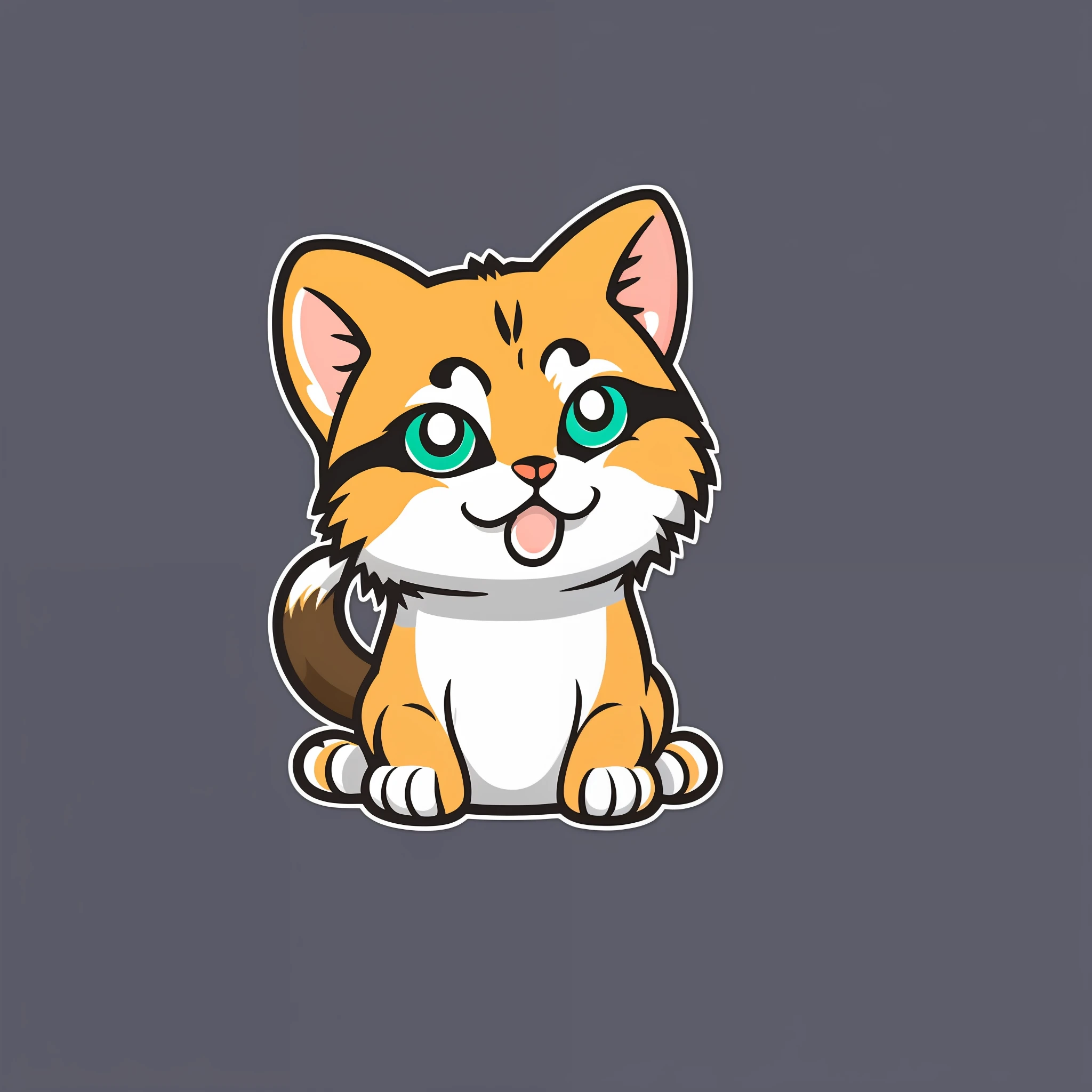 Stickers, avatars, detailed illustration print vivid cute kitten head, vintage t-shirt design, style in Studio Ghibli, dynamic plant pastel quarters, 3D vector art, cute and quirky, fantasy art, watercolor effects, adobe illustrator, hand drawn, digital painting, low poly, soft lighting, isometric style, vintage aesthetic, focus on characters, 4K resolution, realistic rendering, use Cinema 4D