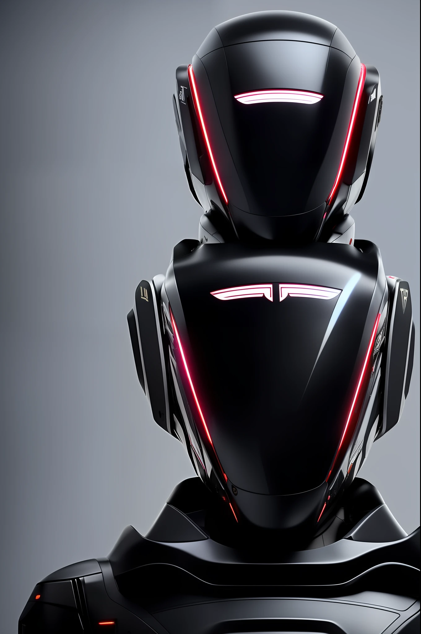 a nousr robot in 3d-female-cyborgs style, a full symmetrical body of a (black|red) female (nousr robot|tesla-bot.pt) in (3d-female-cyborgs.pt:1.3) style on a white background