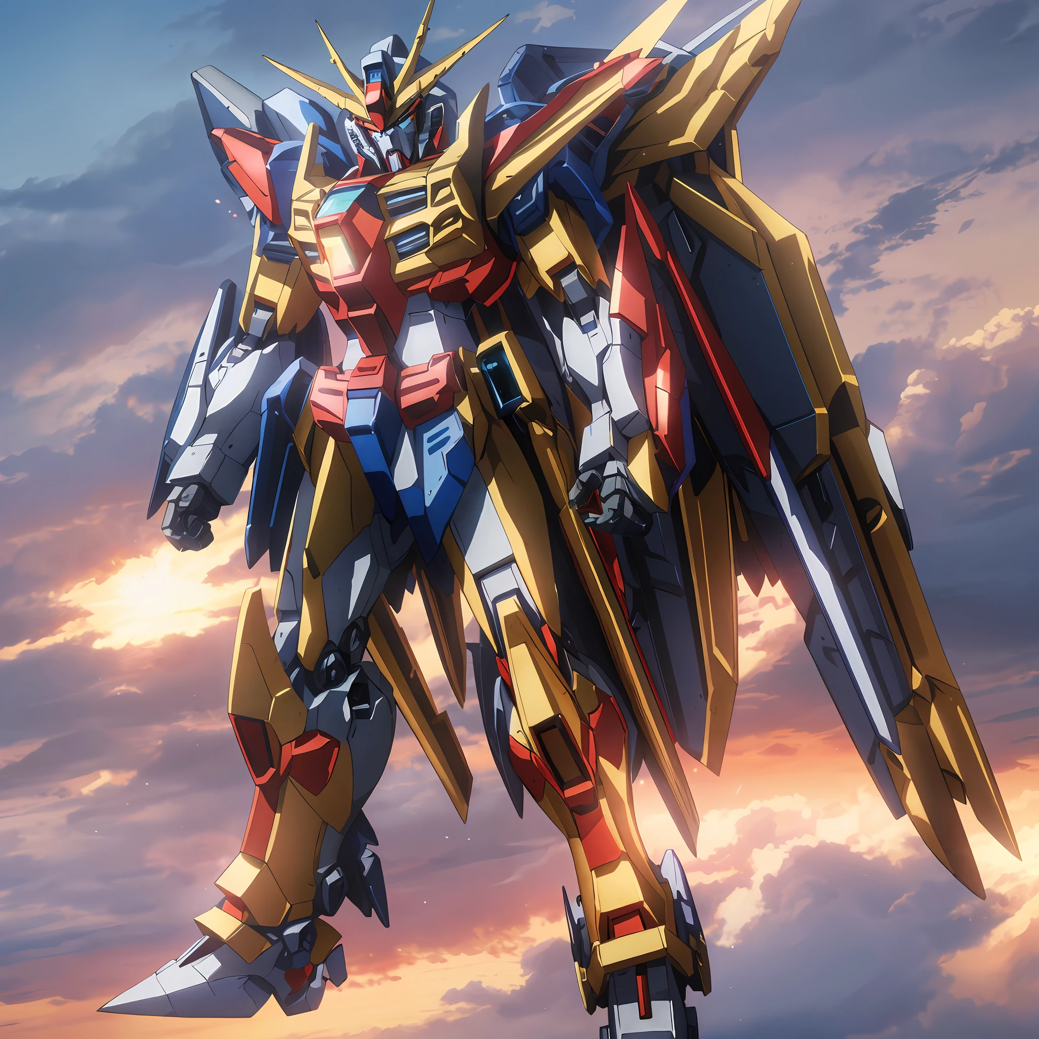 arafed image of a robot with wings and a sword, gundam, gunpla, gundam wing style armor, gundam robot, gundam armor, extreme gundam, barbatos gundam, action figure mecha, barbatos mobile suit, hyper detailed ultra sharp, mobile suit, gundam style, on a gundam, an anime large mecha robot, bandai