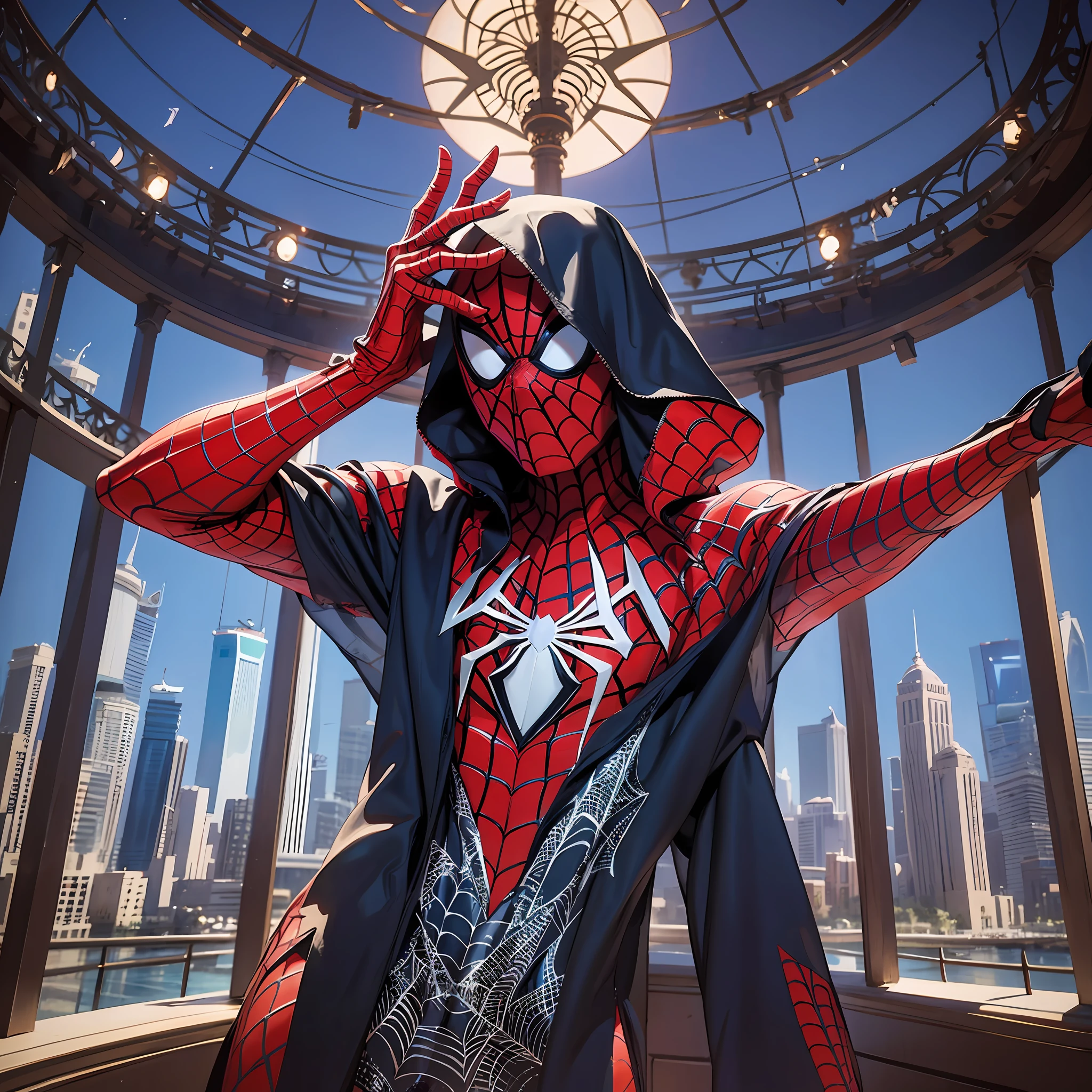 Spider-man from Saudi Arabia, with features of a Saudi and stylized clothing from Saudi Arabia --auto --s2