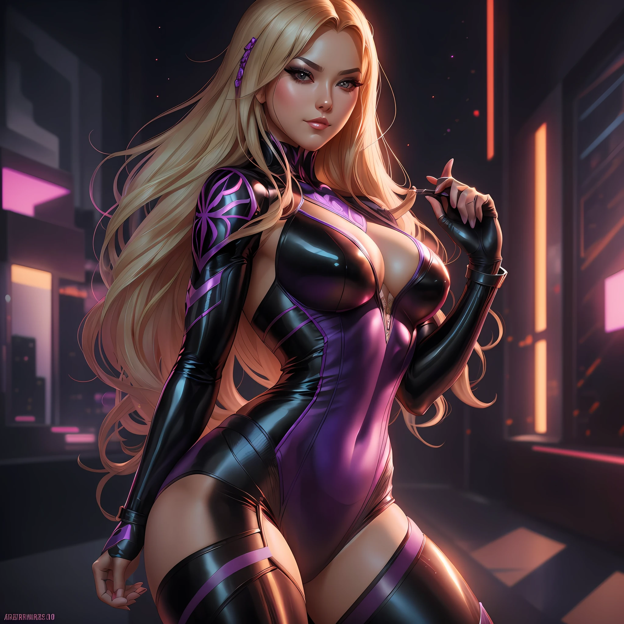 a close up of a woman in a purple and black outfit, extremely detailed artgerm, style artgerm, in the style artgerm, ig model | artgerm, commission for high res, rossdraws 1. 0, artgerm on artstation pixiv, :: rossdraws, wlop glossy skin, artgerm style