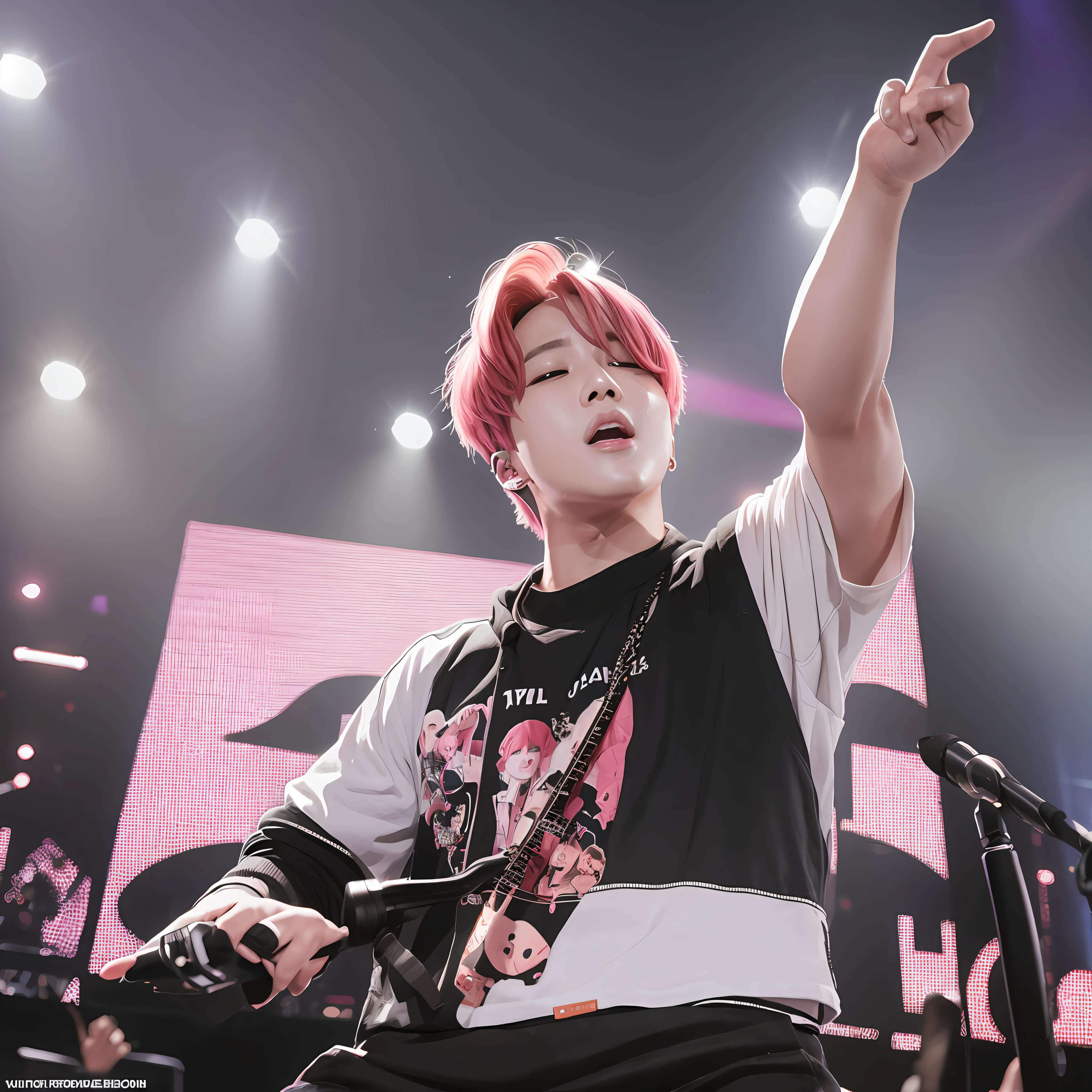 Park jimin singing at a concert