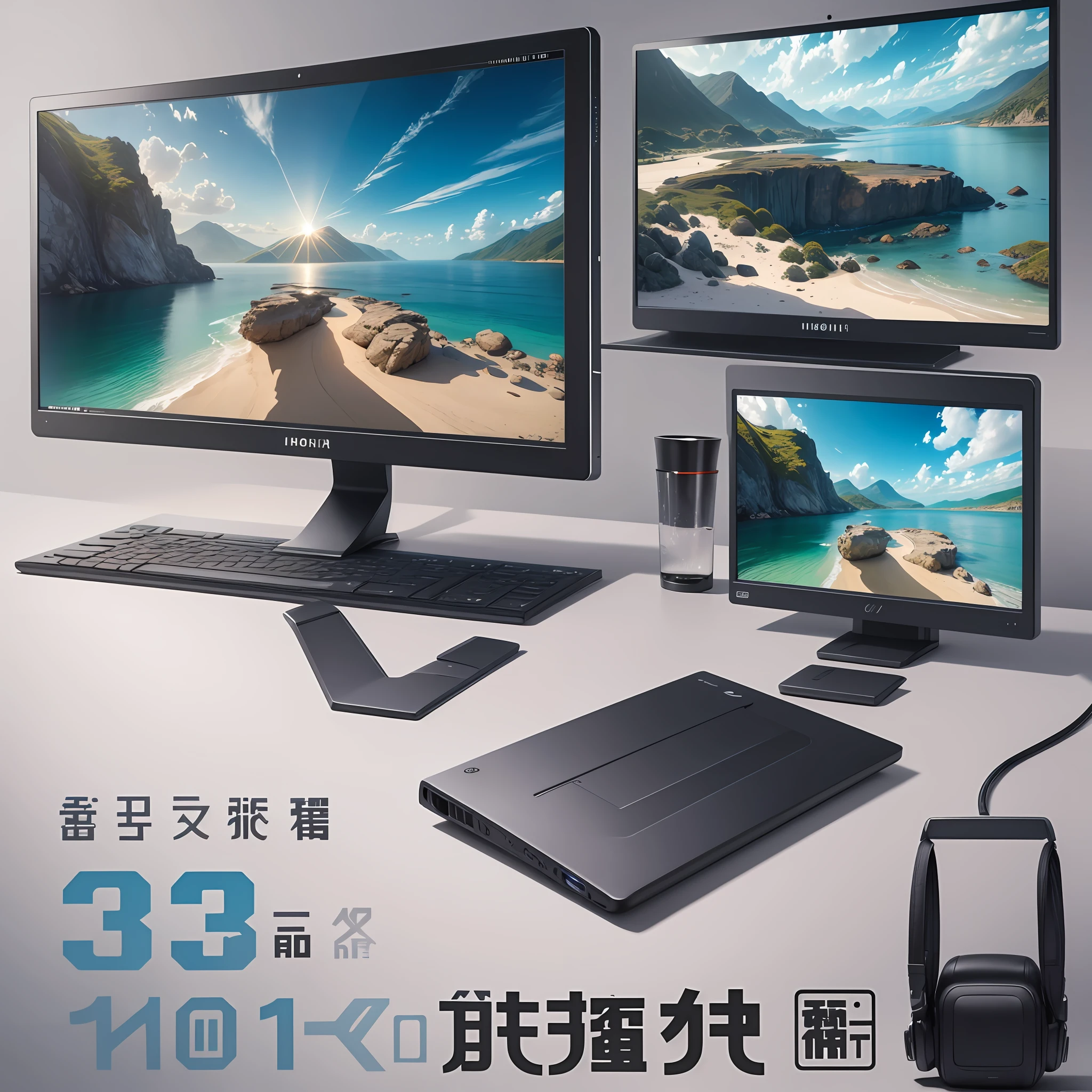 13.3 inch portable monitor, magnetic holster, 1080P, dual HDMI interface, hard screen, right angle, 178 degree viewing angle, no bracket, monitor thickness 3 cm, thin, screen without buttons, text, do not bring base --auto --s2