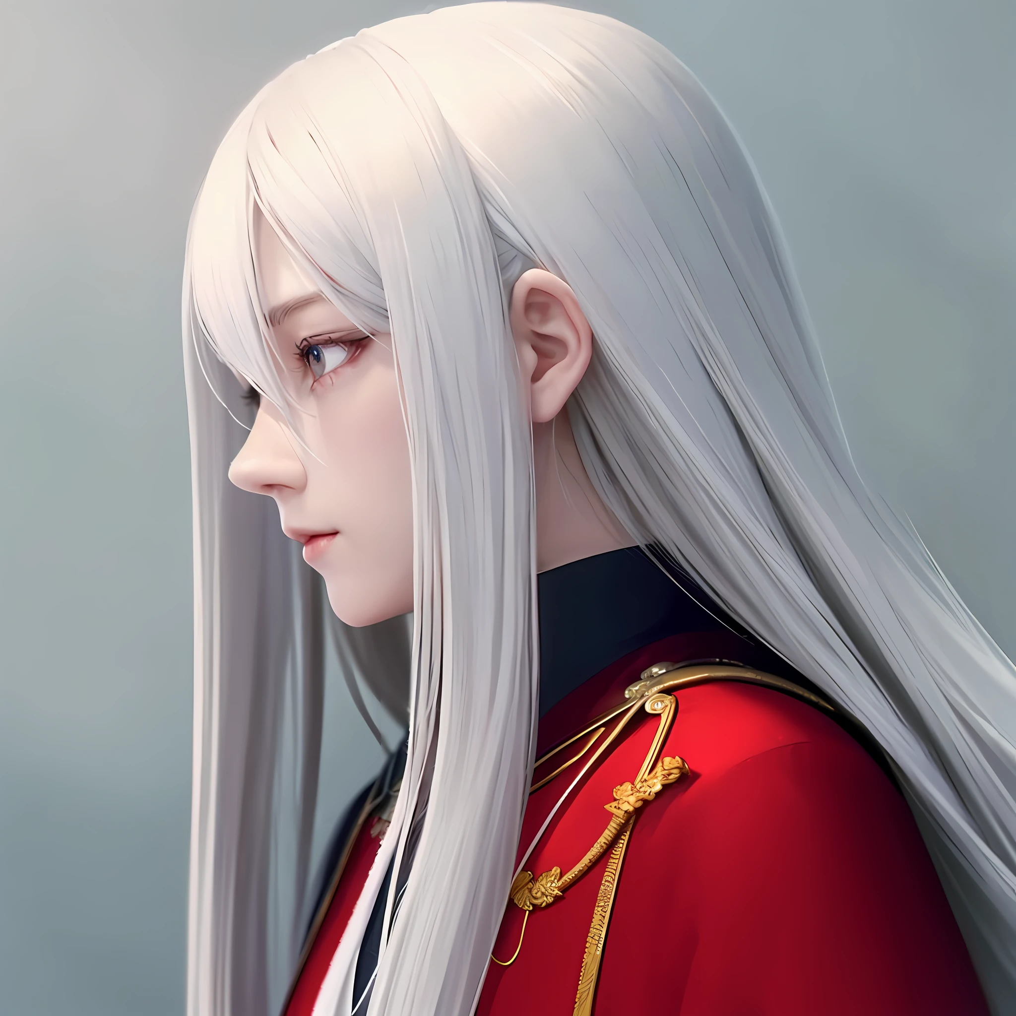 anime, a woman with long white hair and a black uniform, white hair, white haired deity, with long white hair, white hair, with long white hair, inspired by Li Chevalier, detailed long white hair, straight anime cg art, girl with white hair, handsome androgynous prince, white-haired lady, delicate androgynous prince, perfect white-haired girl,  Looking forward, Smirking