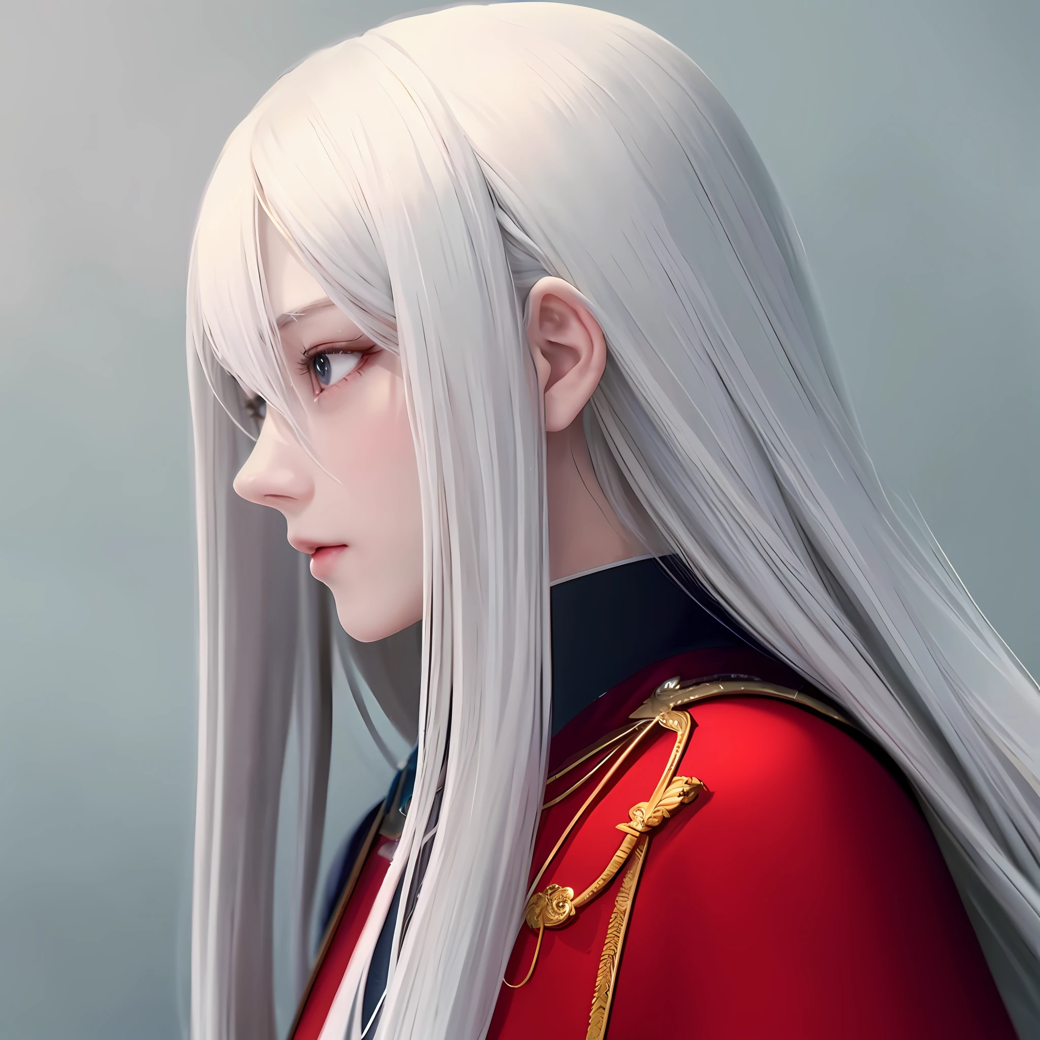 anime, a woman with long white hair and a black uniform, white hair, white haired deity, with long white hair, white hair, with long white hair, inspired by Li Chevalier, detailed long white hair, straight anime cg art, girl with white hair, handsome androgynous prince, white-haired lady, delicate androgynous prince, perfect white-haired girl, Looking forward, Smirking
