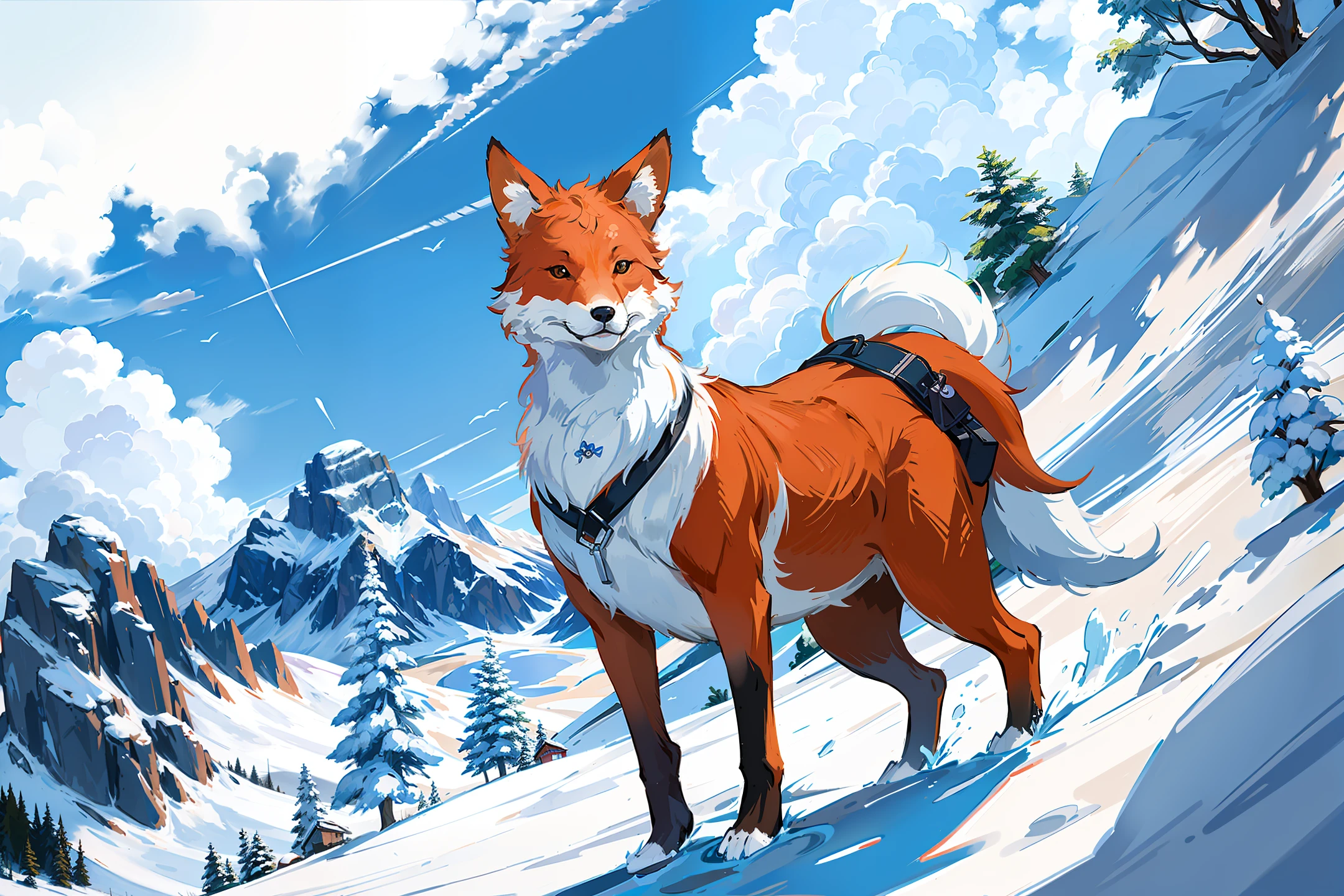 A kind fox lives in the mountains