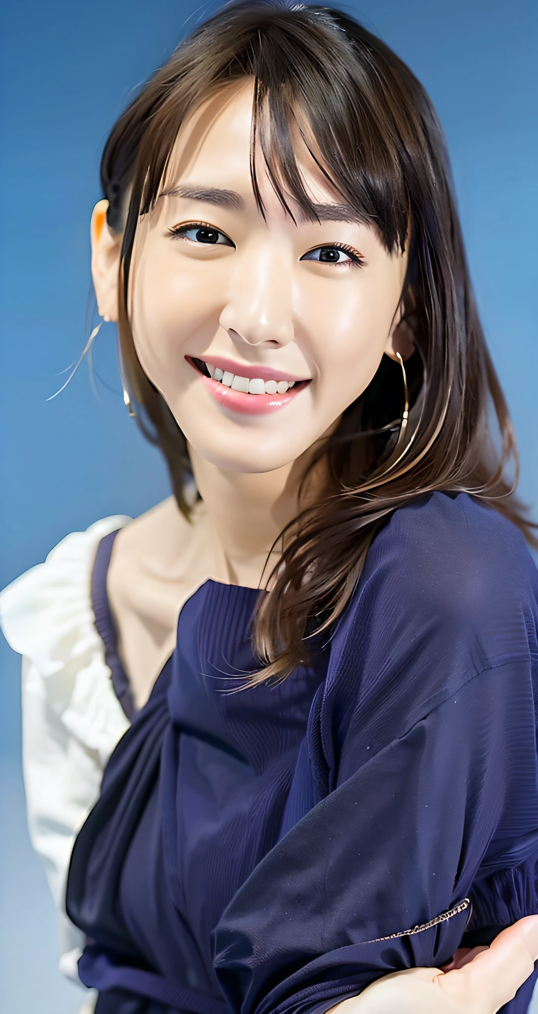 Top Quality, Masterpiece, Ultra High Resolution, (Photorealistic: 1.4), Raw Photo, 1 Girl, Japan Beauty, Beautiful Skin, Black Hair: 1.7, Gacky, (((Long Hair: 1.5)), 30 years old, Laughing happily: 1.2, Micro Bikini