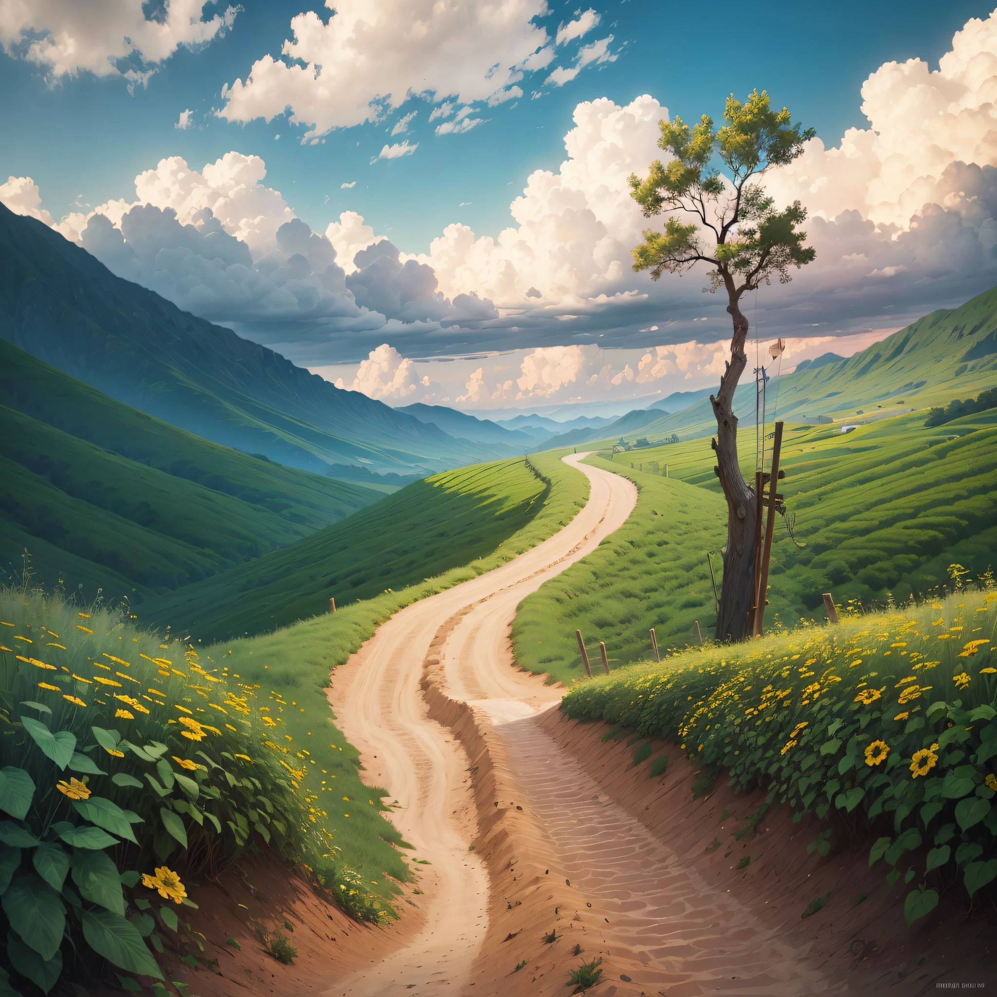 Man walking on the road, bible in his hand, extremely narrow dirt road rising to heaven quality 8K, Ultra HD, highly detailed --auto --s2