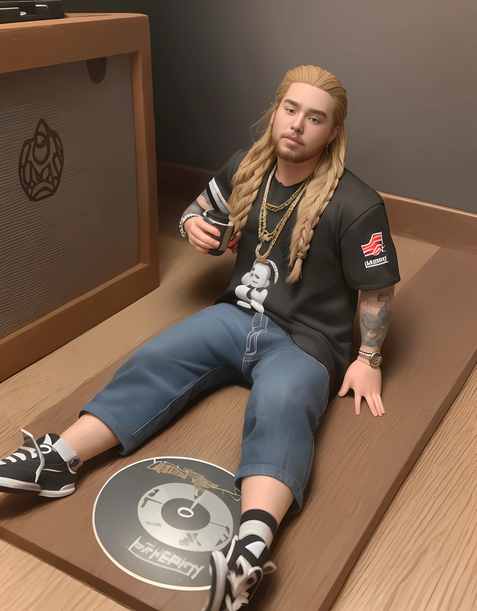 cbzbb ,POST Malone full body miniature playing collectibles cbzbb , Eminem full body miniature playing collectibles footrest vinyl style record another reality in excellent quality evolution 8k natural lighting with palette the image