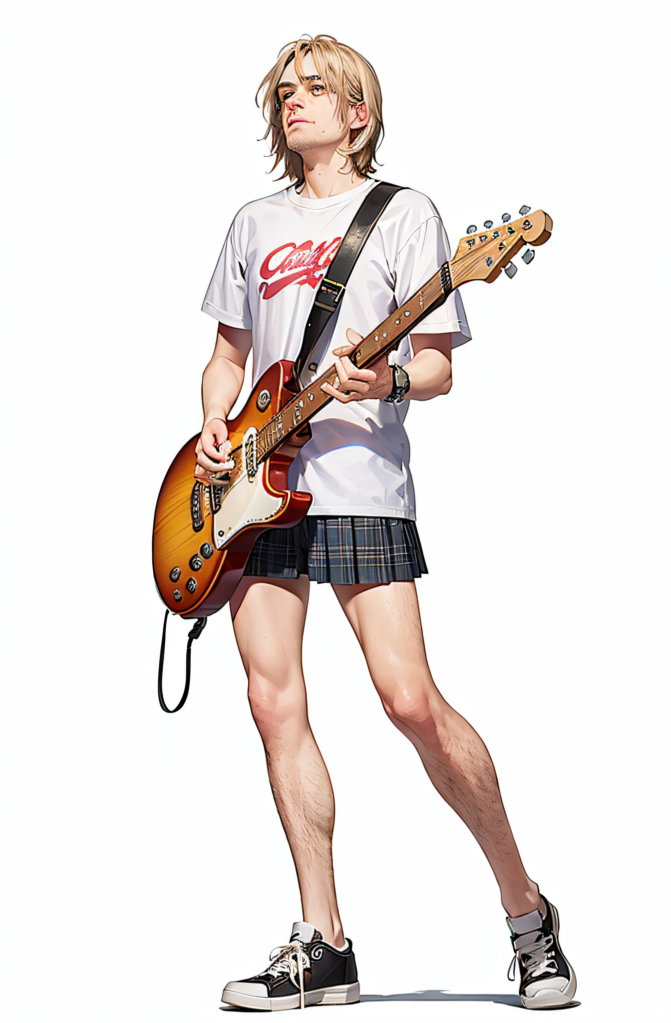 Kurt Cobain, guitar, flannel shirt,