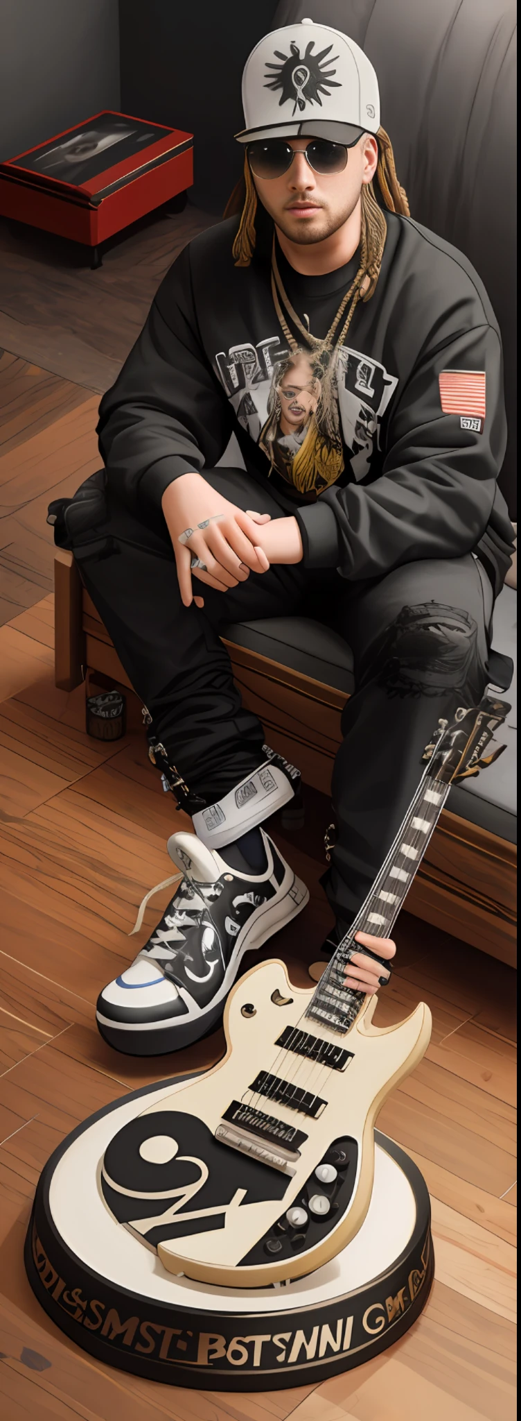 cbzbb ,POST Malone full body miniature playing collectibles cbzbb , Eminem full body miniature playing collectibles footrest vinyl style record another reality in excellent quality evolution 8k natural lighting with palette the image