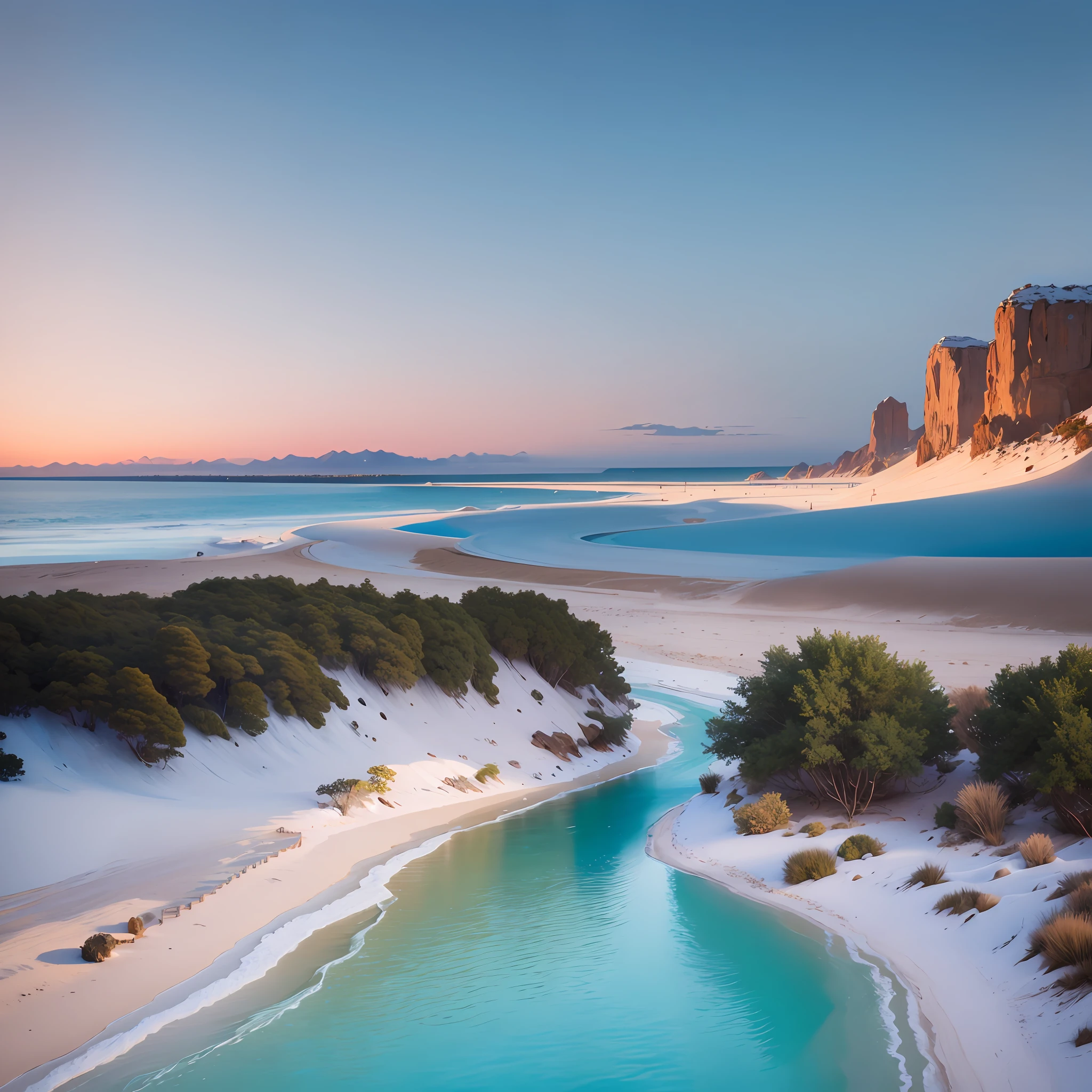 White sand and the aspect of infinity
