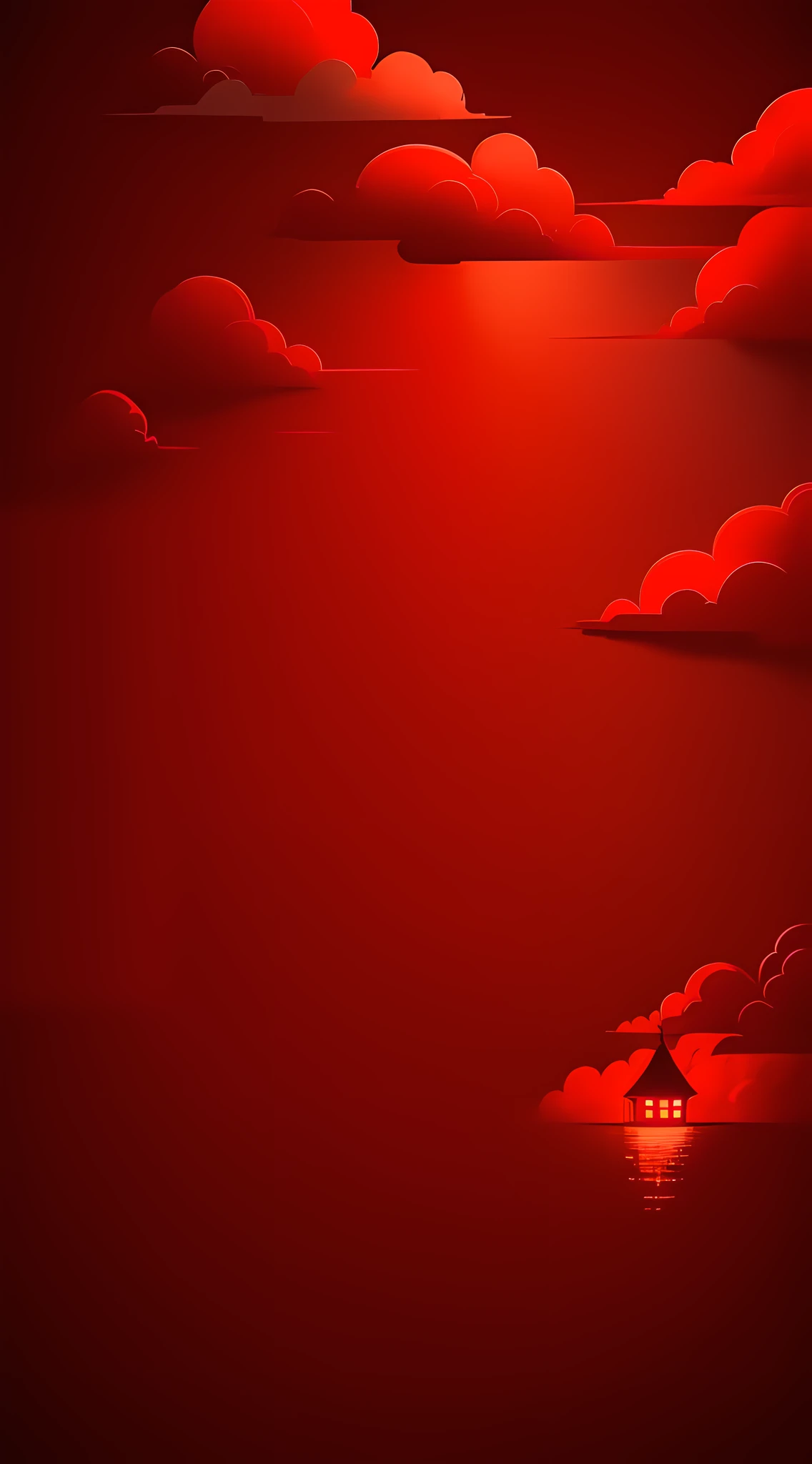 Red background with red and white design and red background with clouds, HD background, simple red background, solid color background complex, red background, pure red background, scarlet background, poster background, solid color background, red theme, red wallpaper design, sea water river cliff pattern, lantern line, --auto --s2