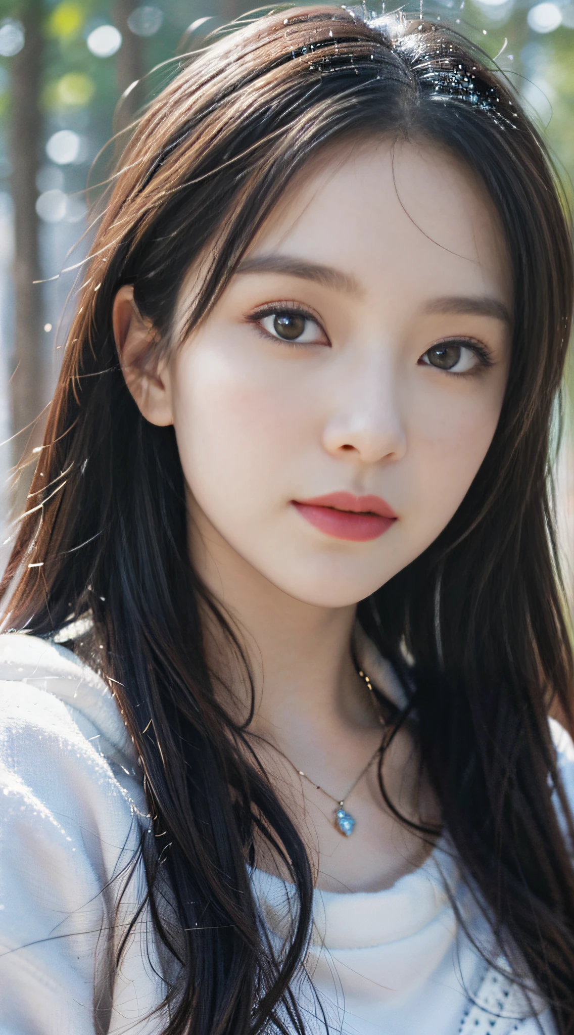 Best Quality, Masterpiece, Ultra High Resolution, (Realistic: 1.4), Original Photo, Head Photo, Snow White Skin, Simple Background, Detail, Selfie, 1 Girl, Looking at the Viewer,