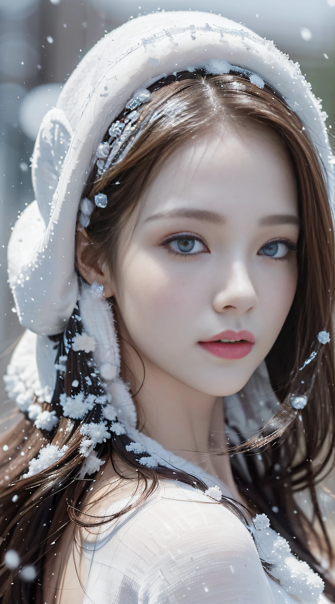 best quality, masterpiece, ultra high res,(photorealistic:1.4),raw photo,Head photo,(Snow-white skin:1.4),simple background, detail,selfie,
1 girl,looking at viewer,