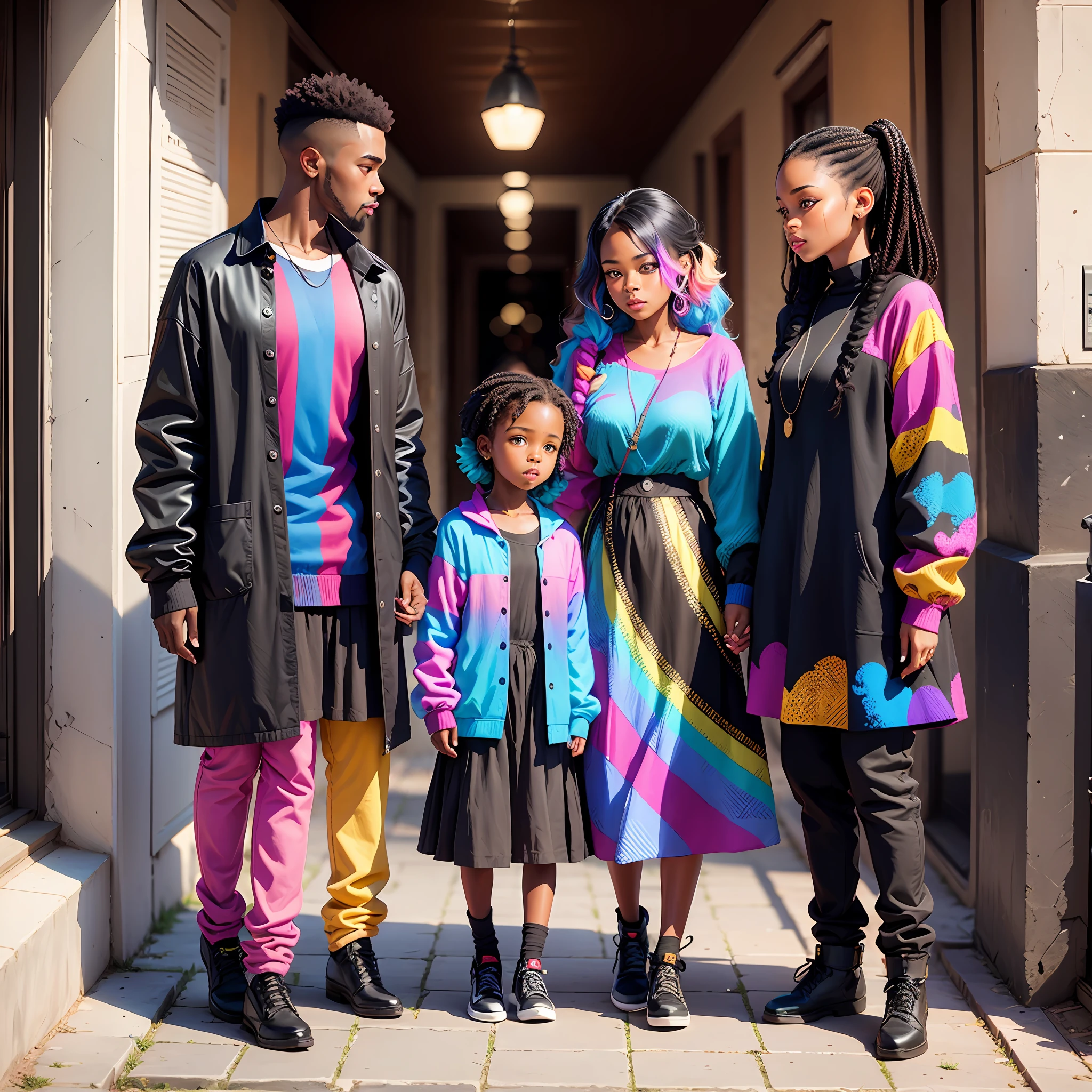 Black family with colorful clothes --auto --s2