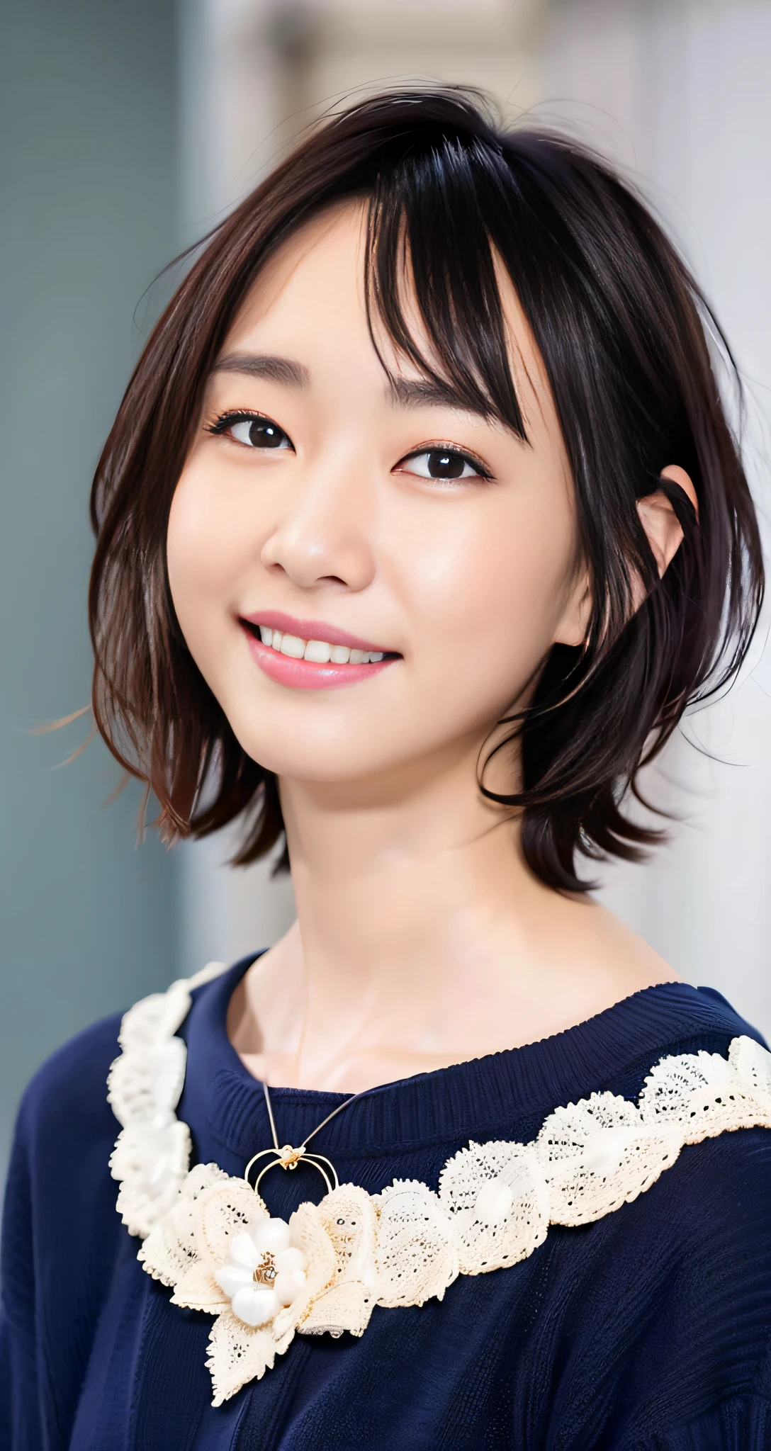 best quality, masterpiece, ultra high res, (photorealistic:1.4), raw photo, 1girl, beautiful Japanese woman, beautiful skin, black hair:1.7, gakki, ((short hair:1.5)), 30 years old, happy laughing:1.2, micro bikini