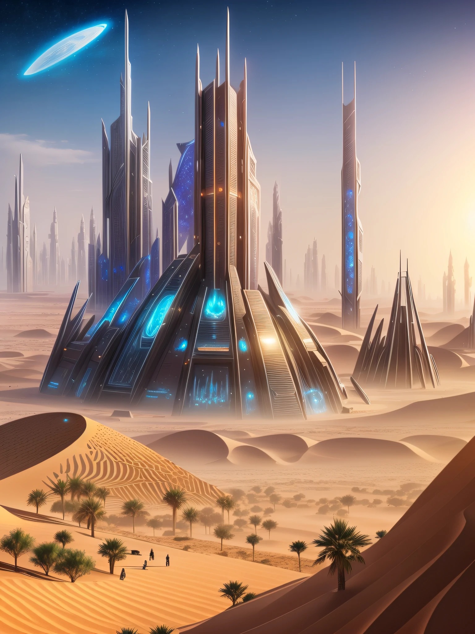 futuristic city, fantasy, 24th century, desert, universe