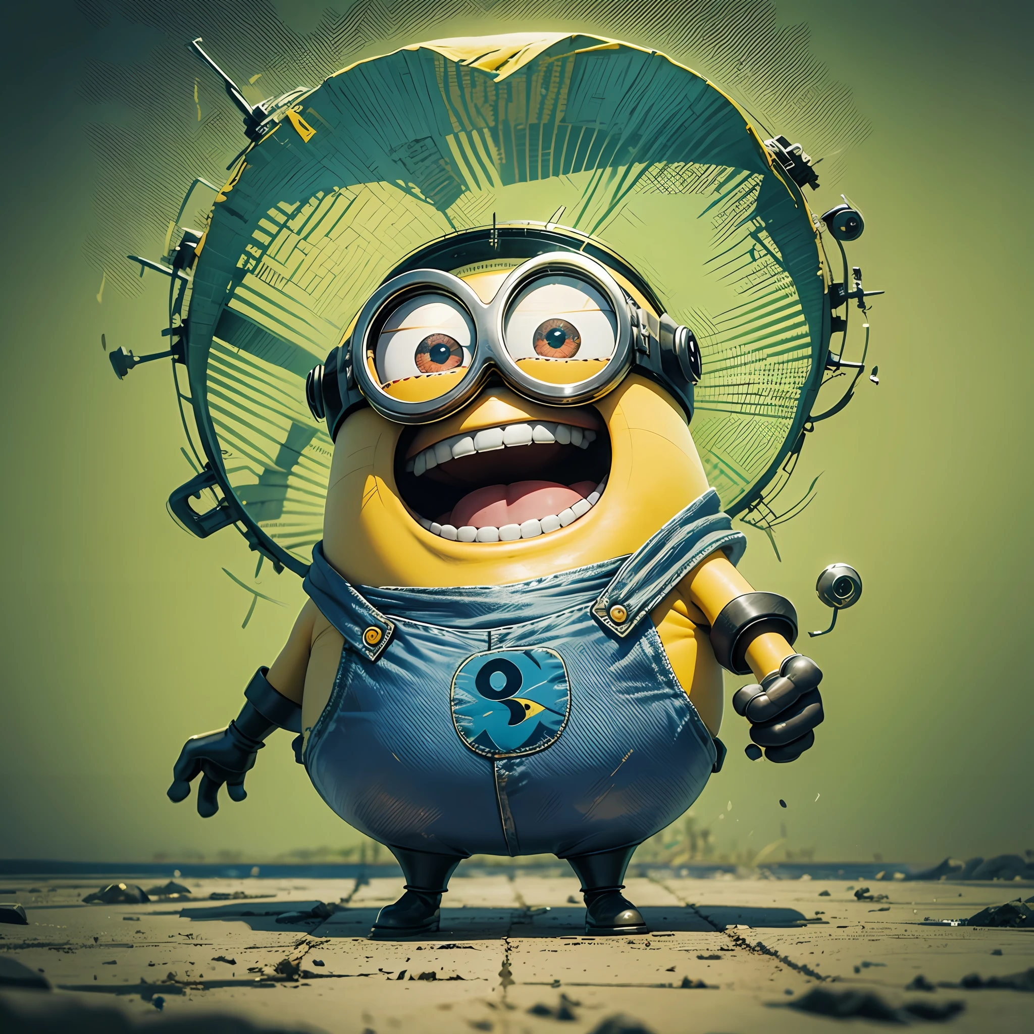 a laughing minion, 8k resolution wallpaper --auto --s2