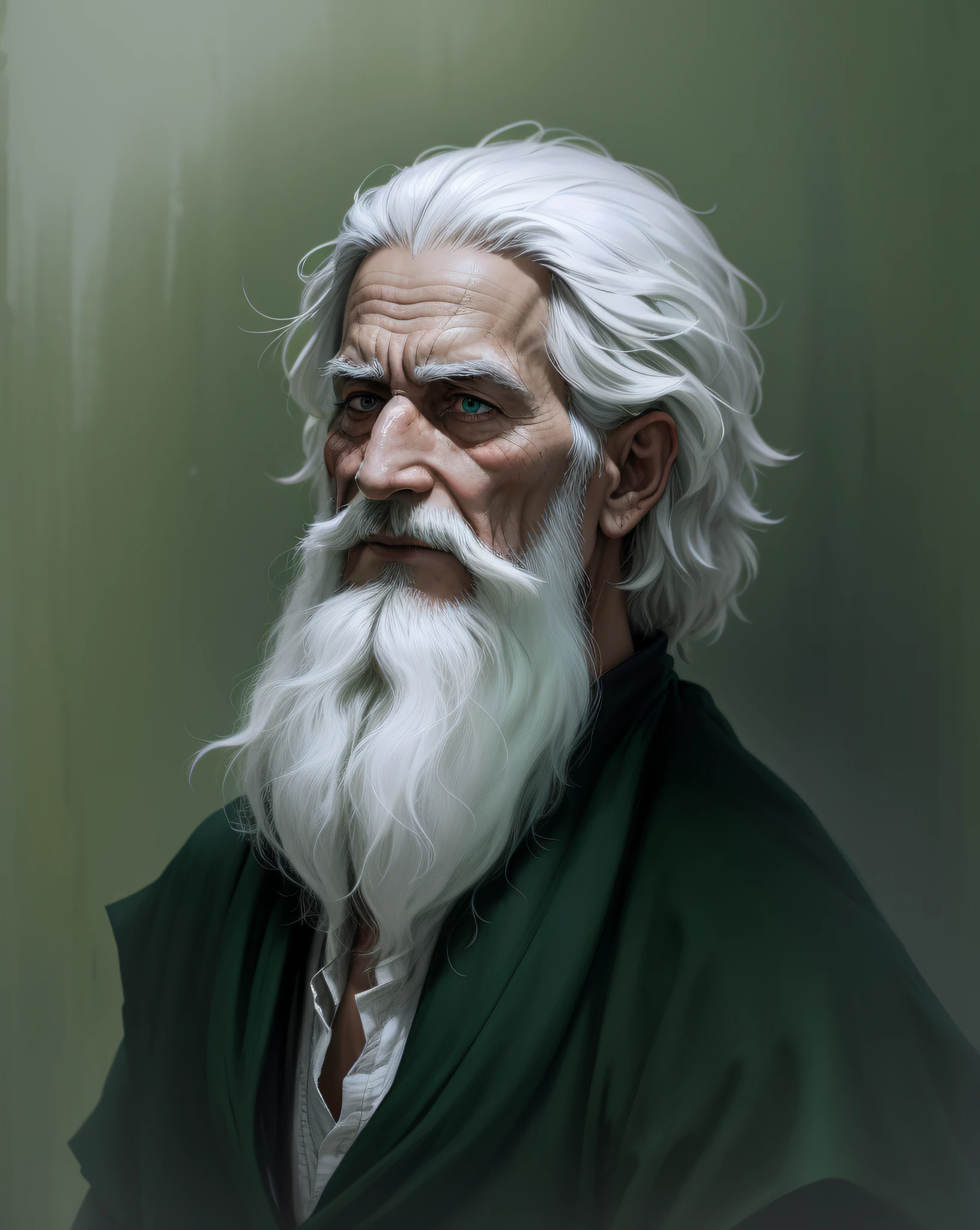 an old Pashtun sufi poet , green robe --auto --s2