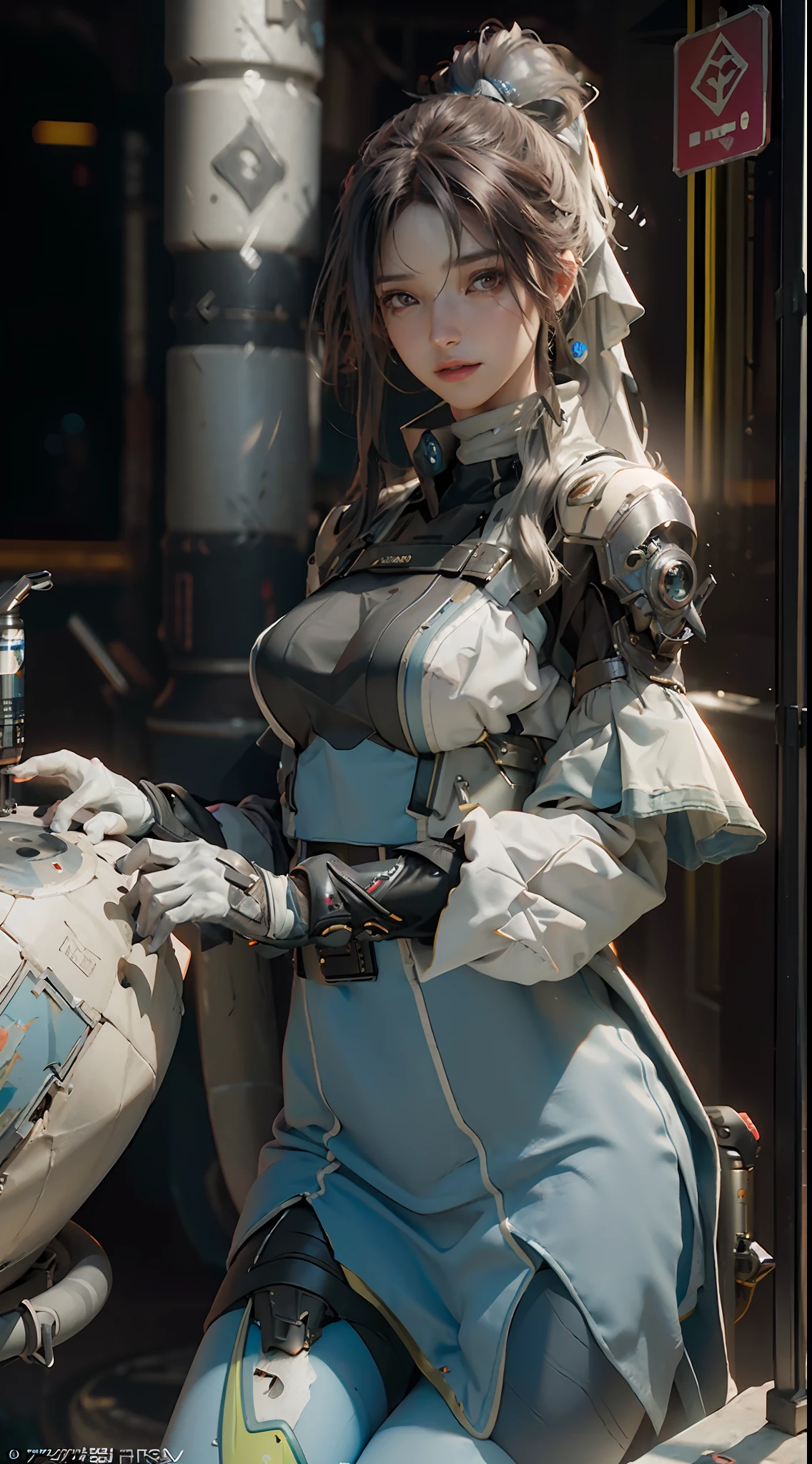 ((Best quality)), ((masterpiece)), (detailed:1.4), 3D, an image of a beautiful cyberpunk female,HDR (High Dynamic Range),Ray Tracing,NVIDIA RTX,Super-Resolution,Unreal 5,Subsurface scattering,PBR Texturing,Post-processing,Anisotropic Filtering,Depth-of-field,Maximum clarity and sharpness,Multi-layered textures,Albedo and Specular maps,Surface shading,Accurate simulation of light-material interaction,Perfect proportions,Octane Render,Two-tone lighting,Wide aperture,Low ISO,White balance,Rule of thirds,8K RAW,