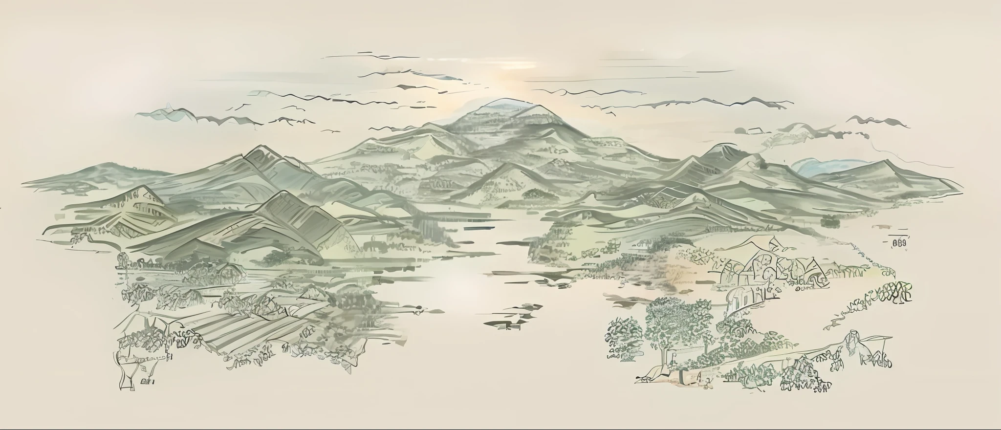 mountains with a river and a sky with clouds, escher painting of a lake, scenery artwork, landscape illustration, mountains and rivers, scenery art detailed, mountains, mountains and lakes, moutains, detailed scenery —width 672, whole page illustration, intricate scenery, mountainous background, mountains in a background, moutain, detailed digital illustration, mountain range